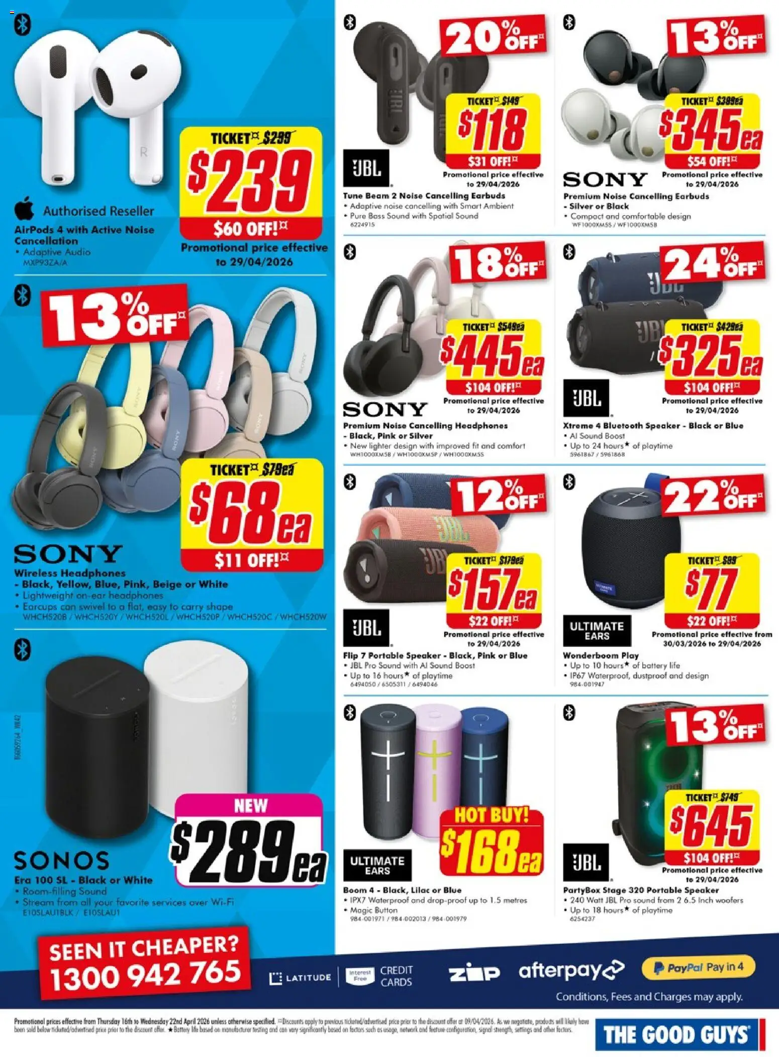 The Good Guys catalogue - valid from 15.04.2026 | Page: 5 | Products: Battery, Bluetooth speaker, Speaker, Portable