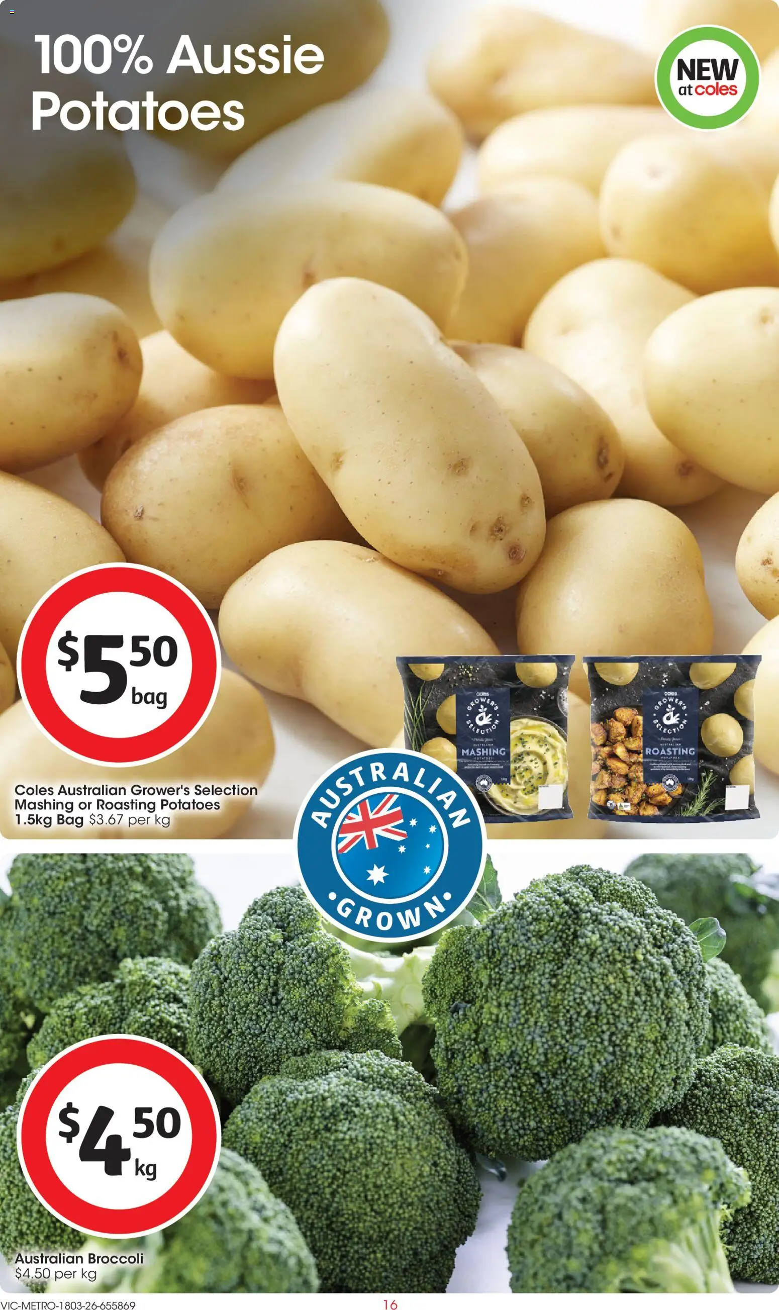 Coles catalogue - valid from 18.03.2026 | Page: 16 | Products: Potatoes, Bag