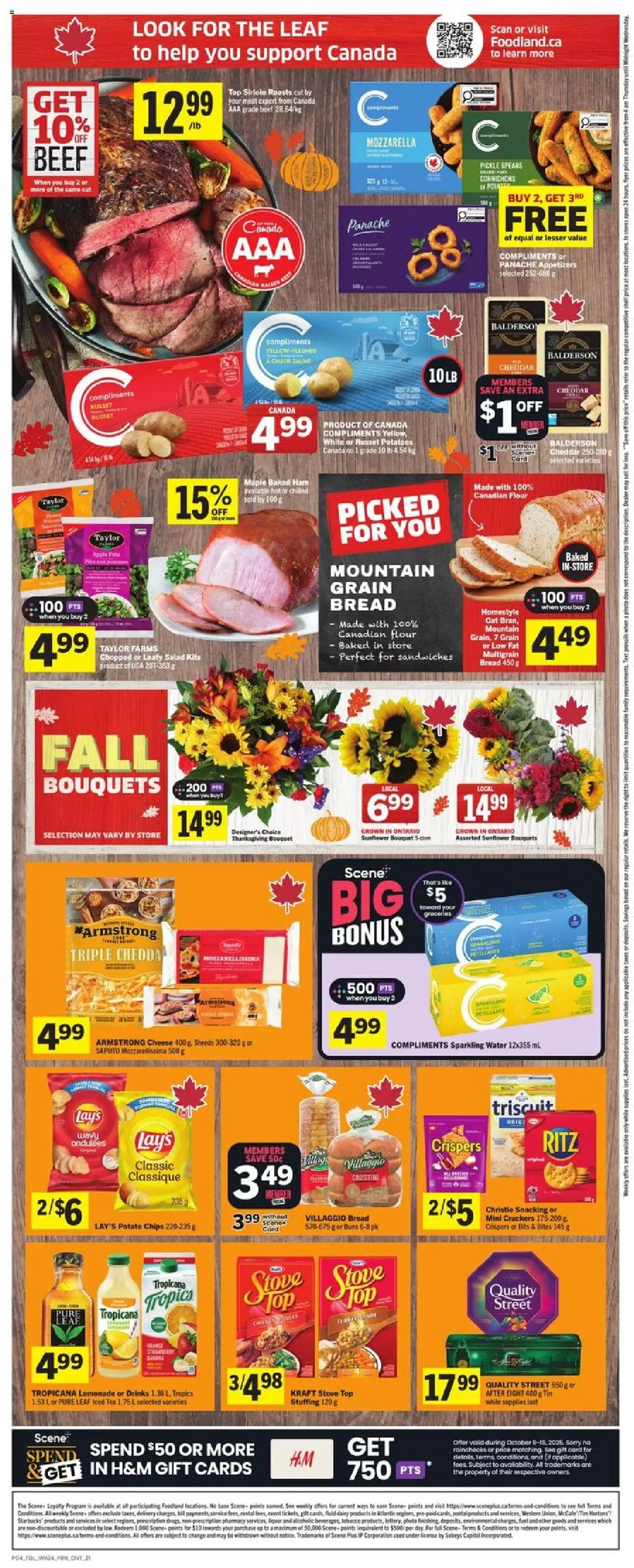 Foodland flyer valid from 09.10.2025 | Page: 2 | Products: Beef, Potatoes, Chair, Cheese