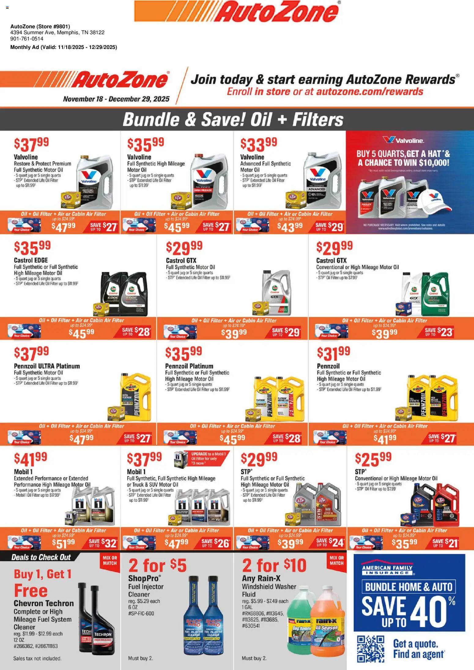 Nuevas ofertas de AutoZone válidas en toda la República Mexicana desde el 18.11.2025. ¡Encuentra las mejores ofertas en AutoZone catálogo Bundle & Save ! | Página: 1 | Productos: Sales