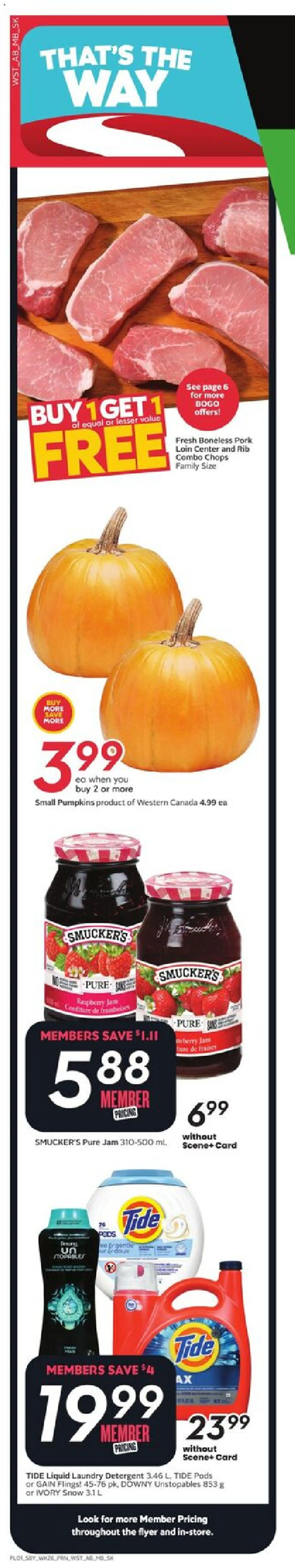 Sobeys flyer valid from 23.10.2025 | Page: 2 | Products: Detergent, Pork