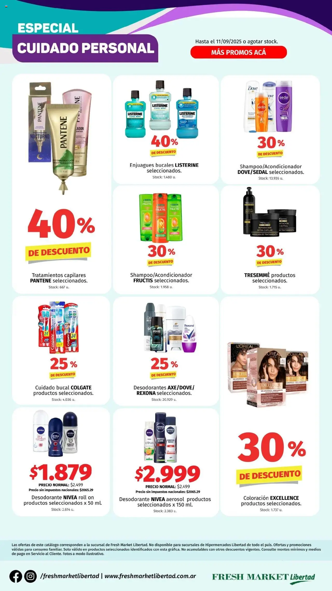 Hipermercado Libertad - Cuidado Personal - DOT │ válido desde el 08.09.2025 | Página: 1 | Productos: Máscara, Desodorante, Huevo, Agua