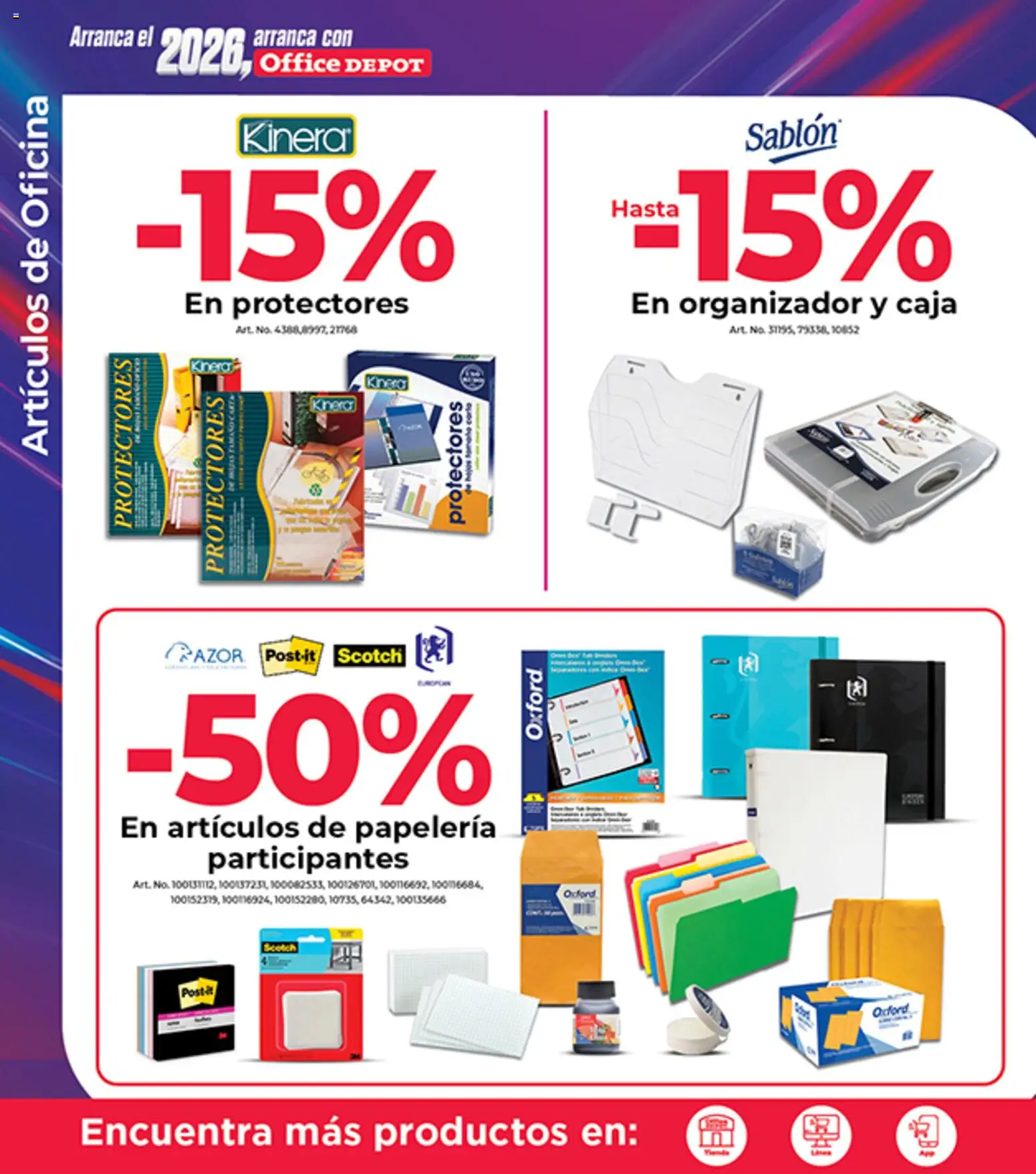 Nuevas ofertas de Office Depot válidas en toda la República Mexicana desde el 01.02.2026. ¡Encuentra las mejores ofertas en Office Depot catálogo! | Página: 16 | Productos: Organizador, Caja