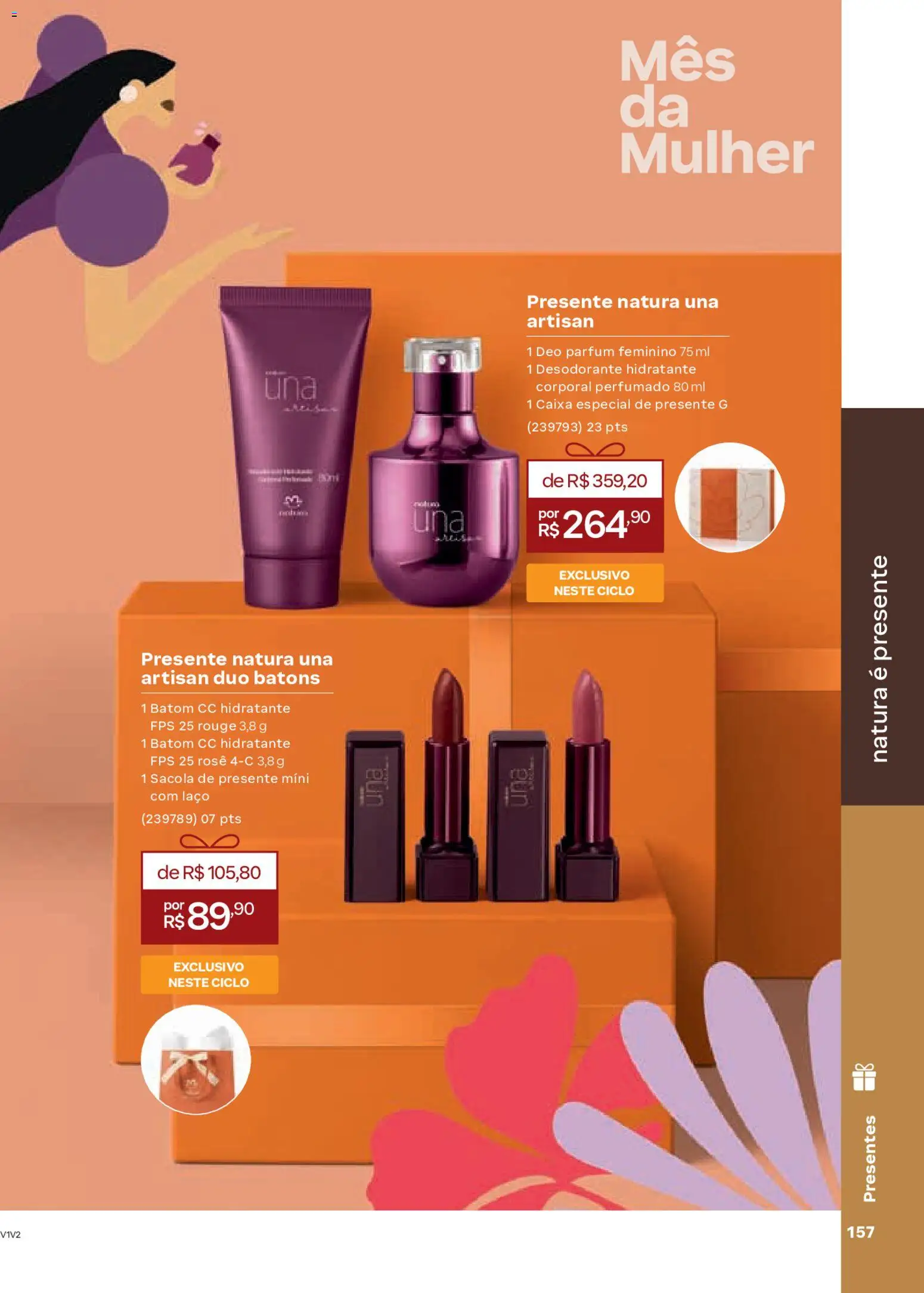 Natura Folheto - válido de 19.02.2026 | Página: 157 | Produtos: Batom, Hidratante corporal, Desodorante, Caixa