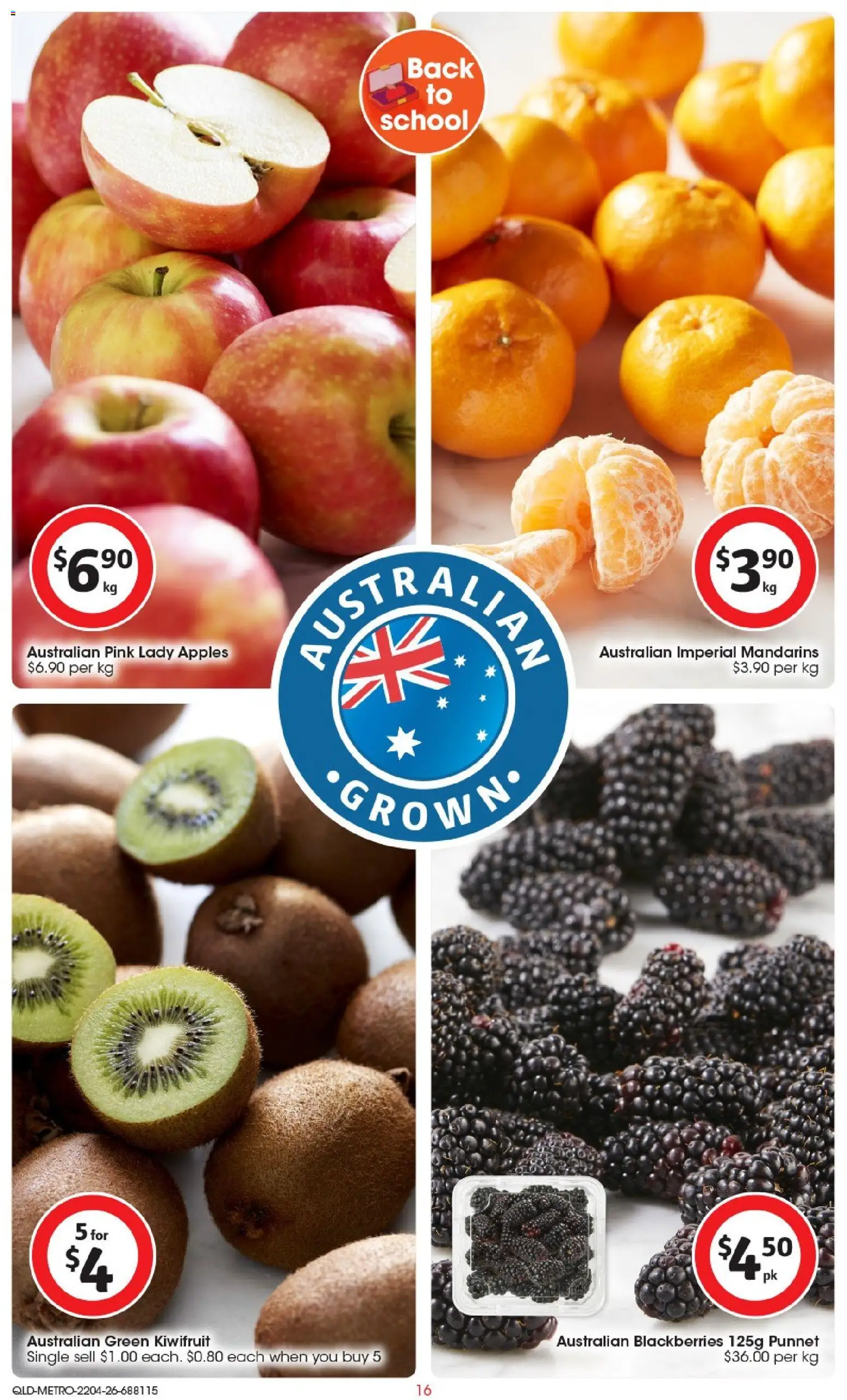 Coles catalogue - valid from 22.04.2026 | Page: 16 | Products: Apples, Kiwifruit, Mandarins