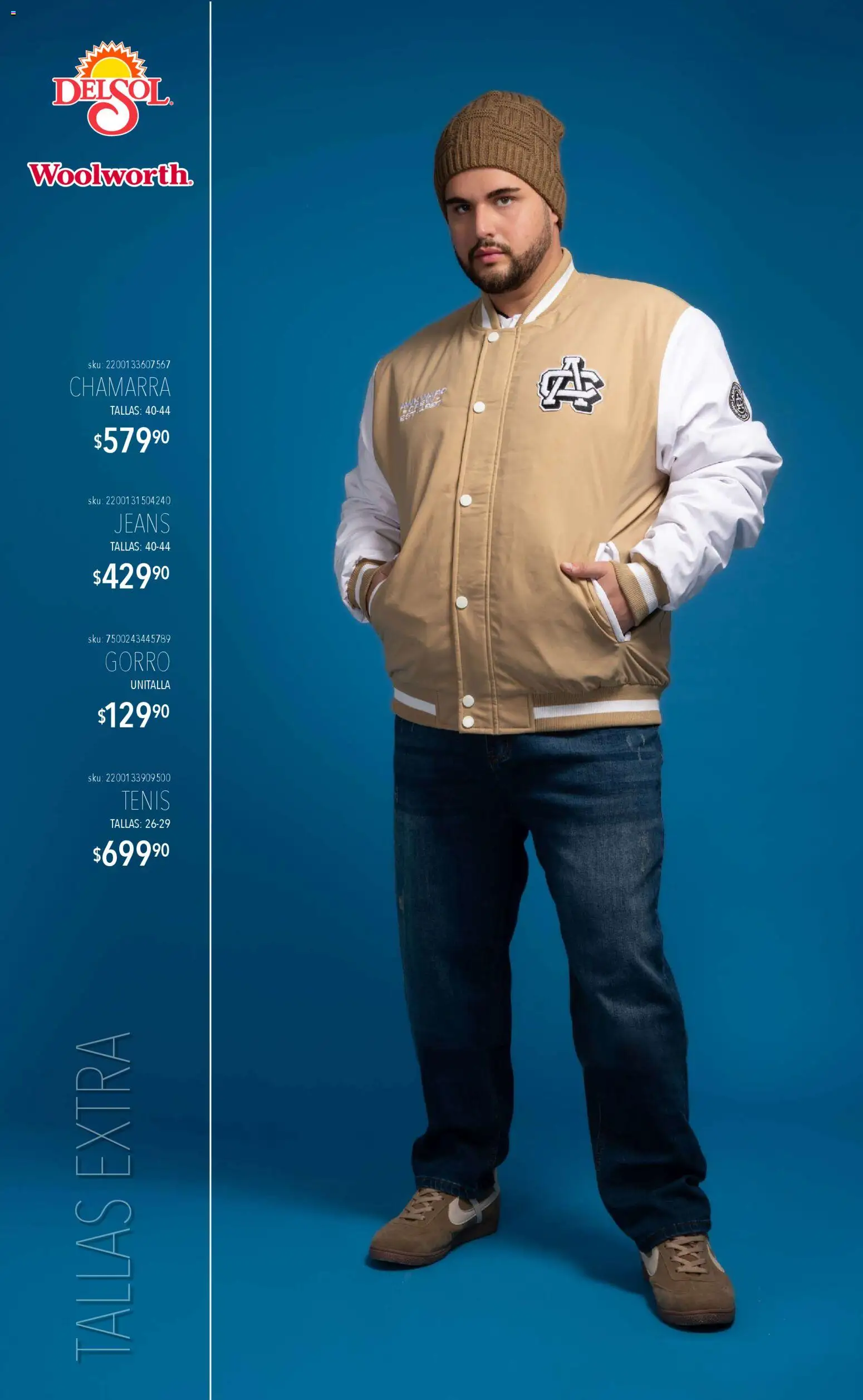 Nuevas ofertas de Del Sol y Woolworth válidas en toda la República Mexicana desde el 06.11.2025. ¡Encuentra las mejores ofertas en Del Sol y Woolworth catálogo Luce el Invierno! | Página: 9 | Productos: Tenis, Chamarra