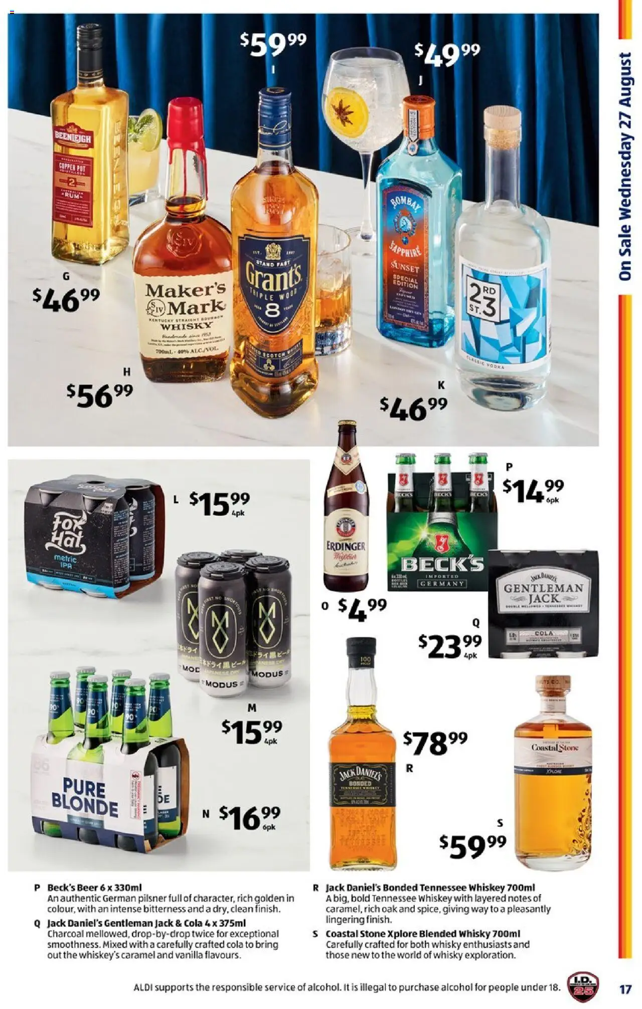 Aldi catalogue - valid from 27.08.2025 | Page: 17 | Products: Pot, Beer, Vodka, Whiskey