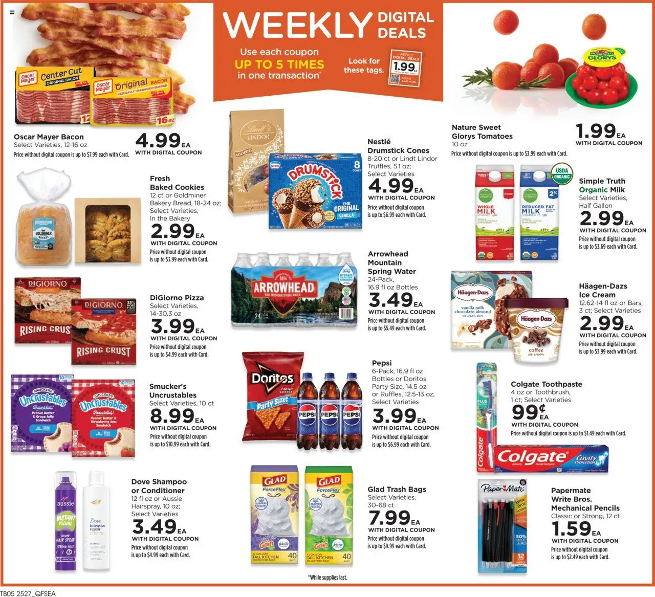 QFC Weekly Ad - valid from 06.08.2025 | Page: 2 | Products: Hair spray, Butter, Toothpaste, Water