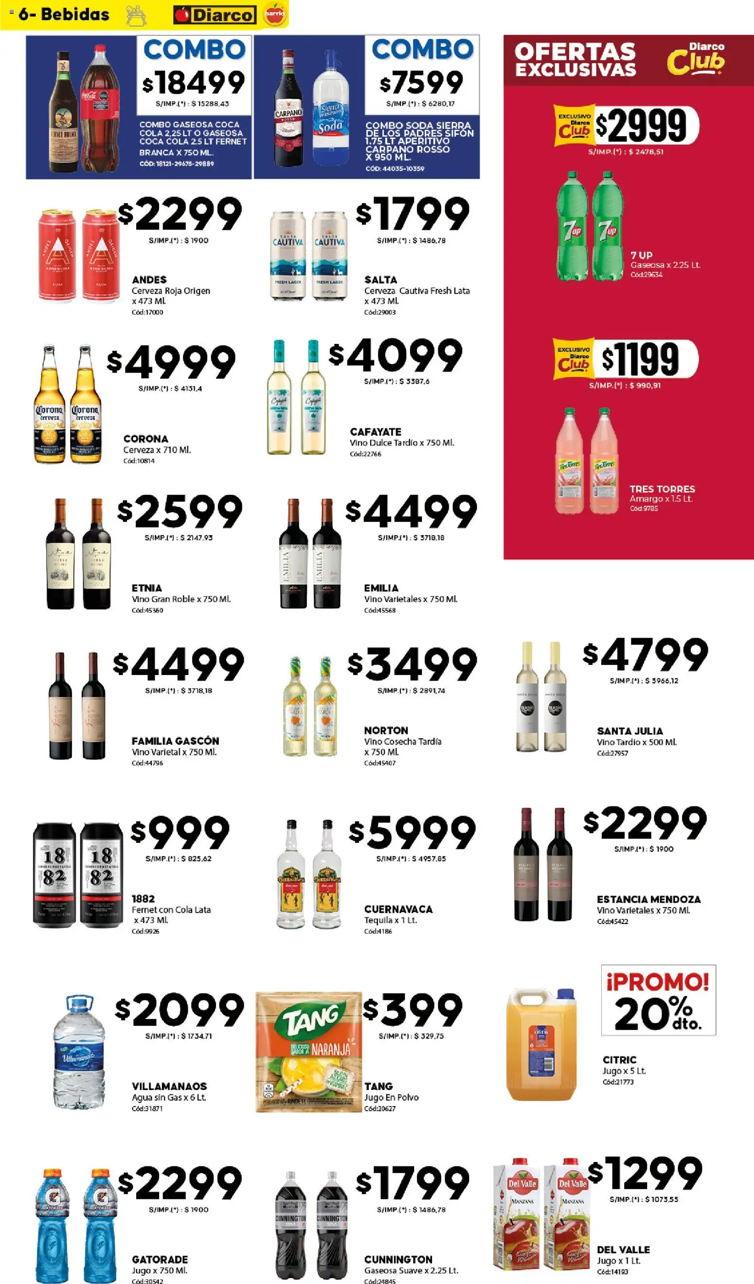 Diarco - Ofertas Diarco Barrio │ válido desde el 13.04.2026 | Página: 6 | Productos: Fernet, Jugo, Cerveza, Sierra
