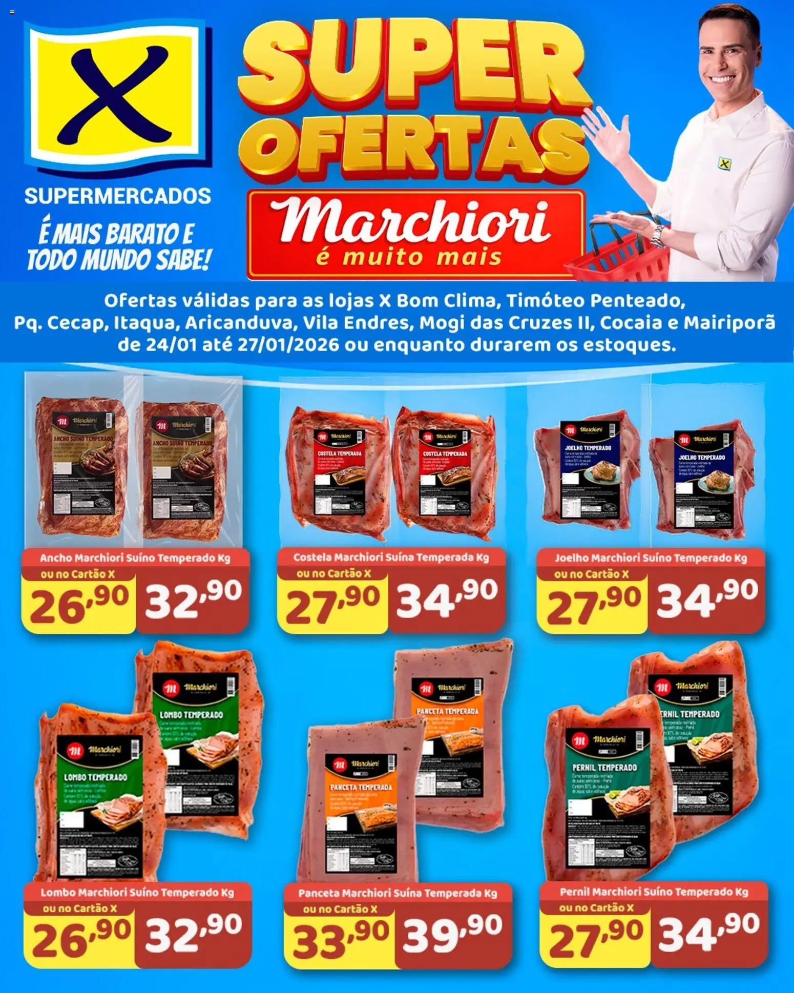 X Supermercados Folheto - válido de 24.01.2026 | Página: 1 | Produtos: Lombo, Pernil