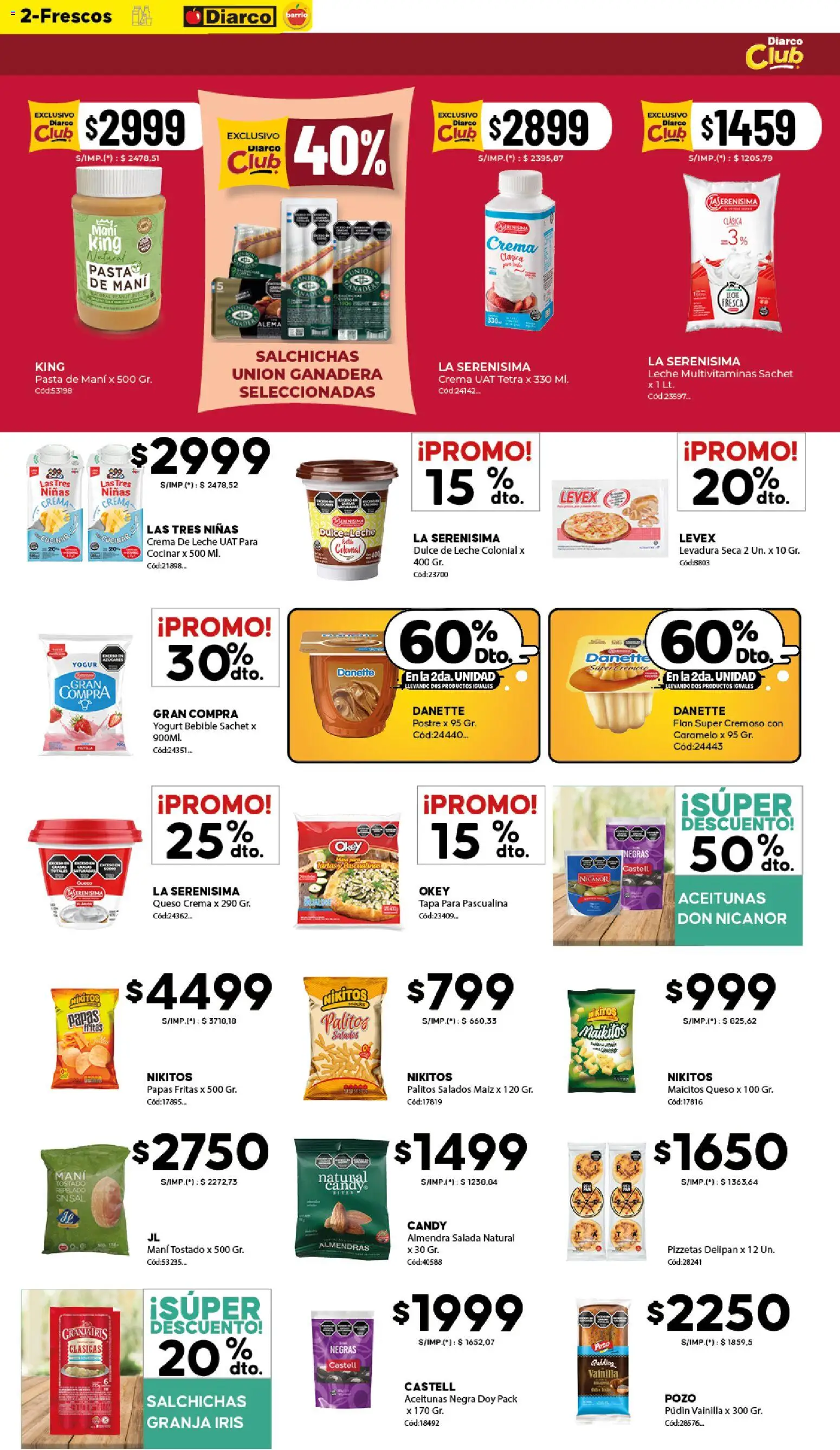 Diarco - Ofertas Diarco Barrio │ válido desde el 22.12.2025 | Página: 2 | Productos: Dulce de leche, Mani, Yogur, Pasta