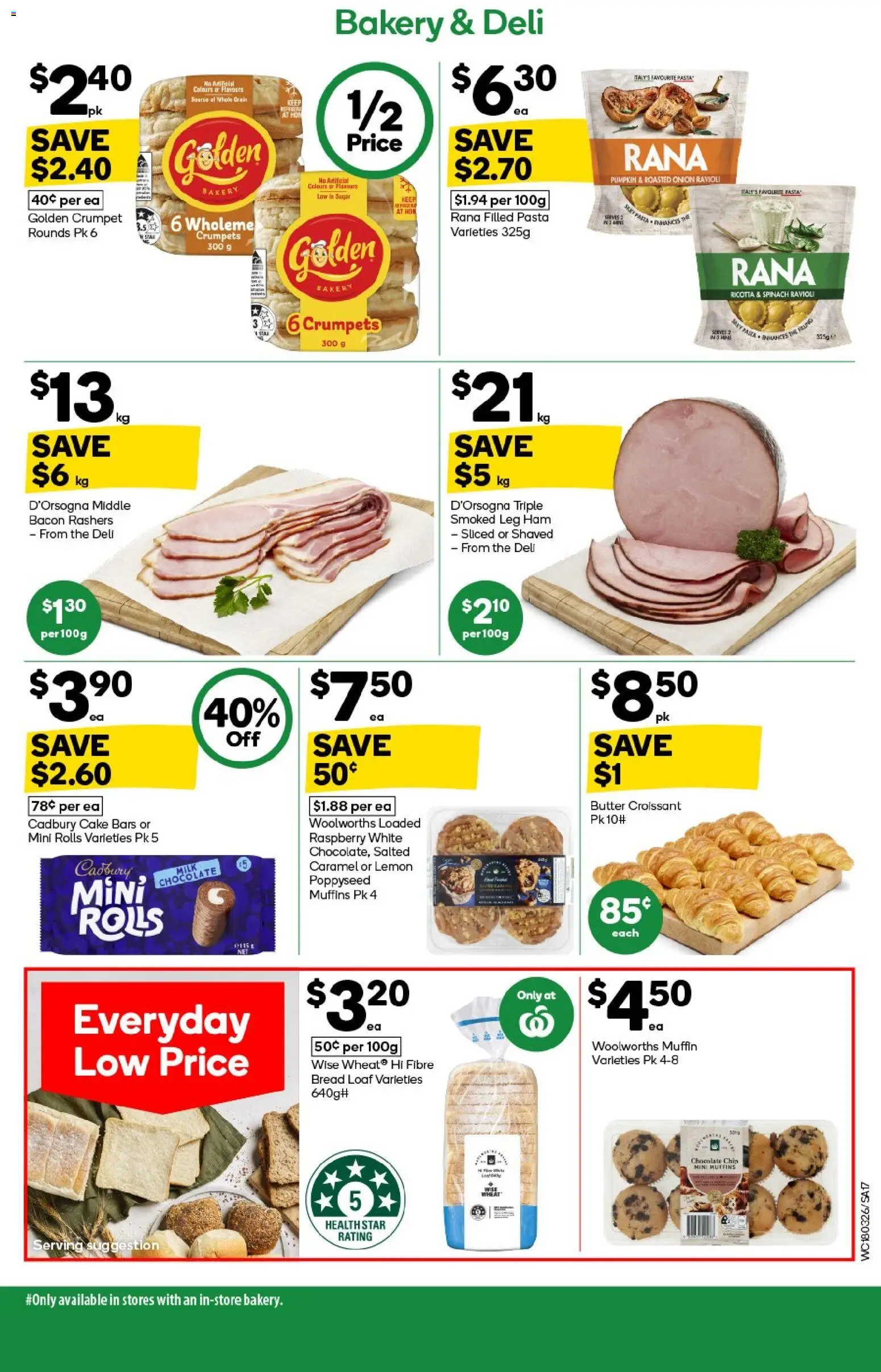 Woolworths catalogue - valid from 18.03.2026 | Page: 17 | Products: Bacon, Crumpets, Chocolate, Raspberry