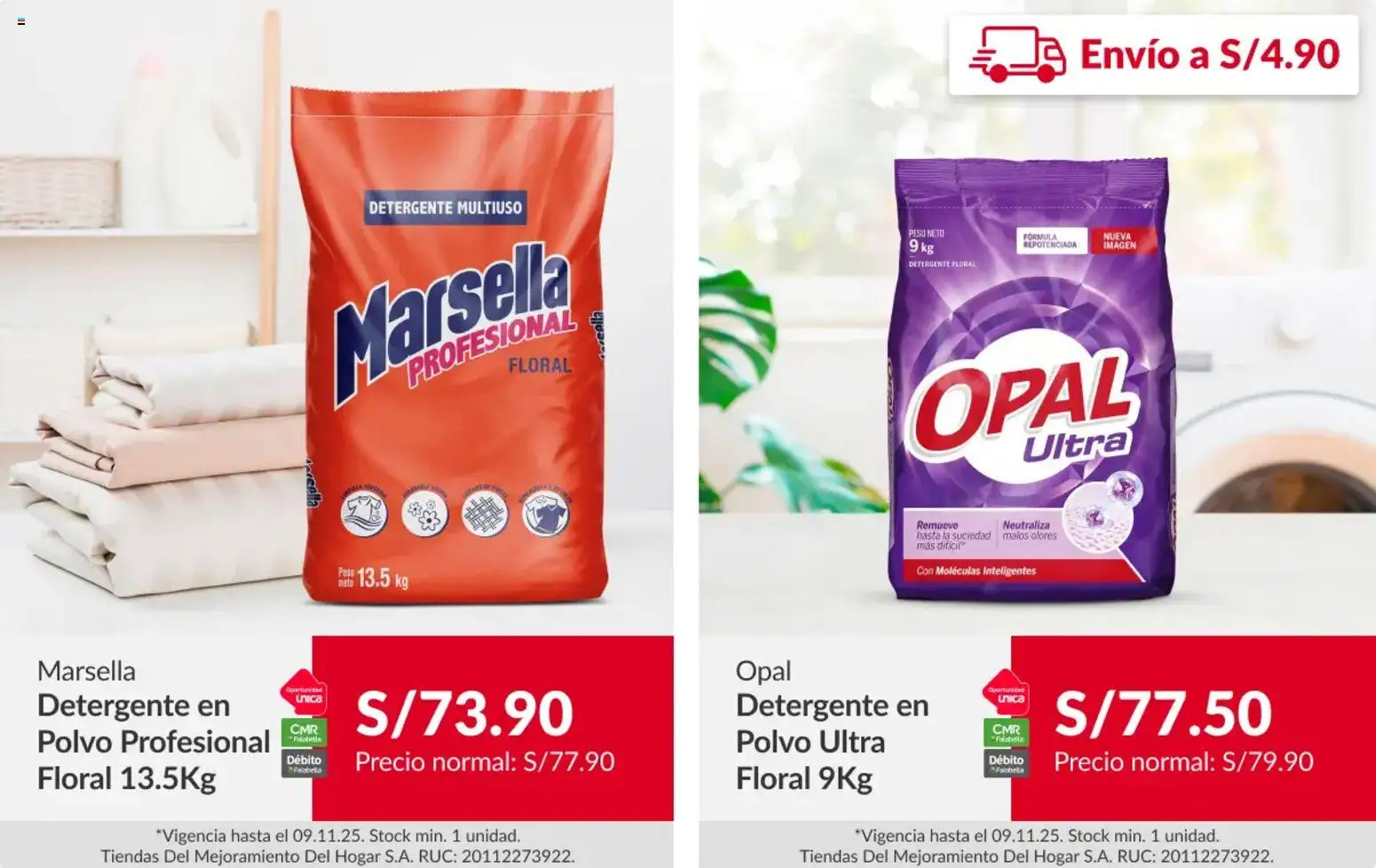 Catálogo Sodimac válido desde 07.11.2025 | Página: 5 | Productos: Detergente, Peso, Polvo