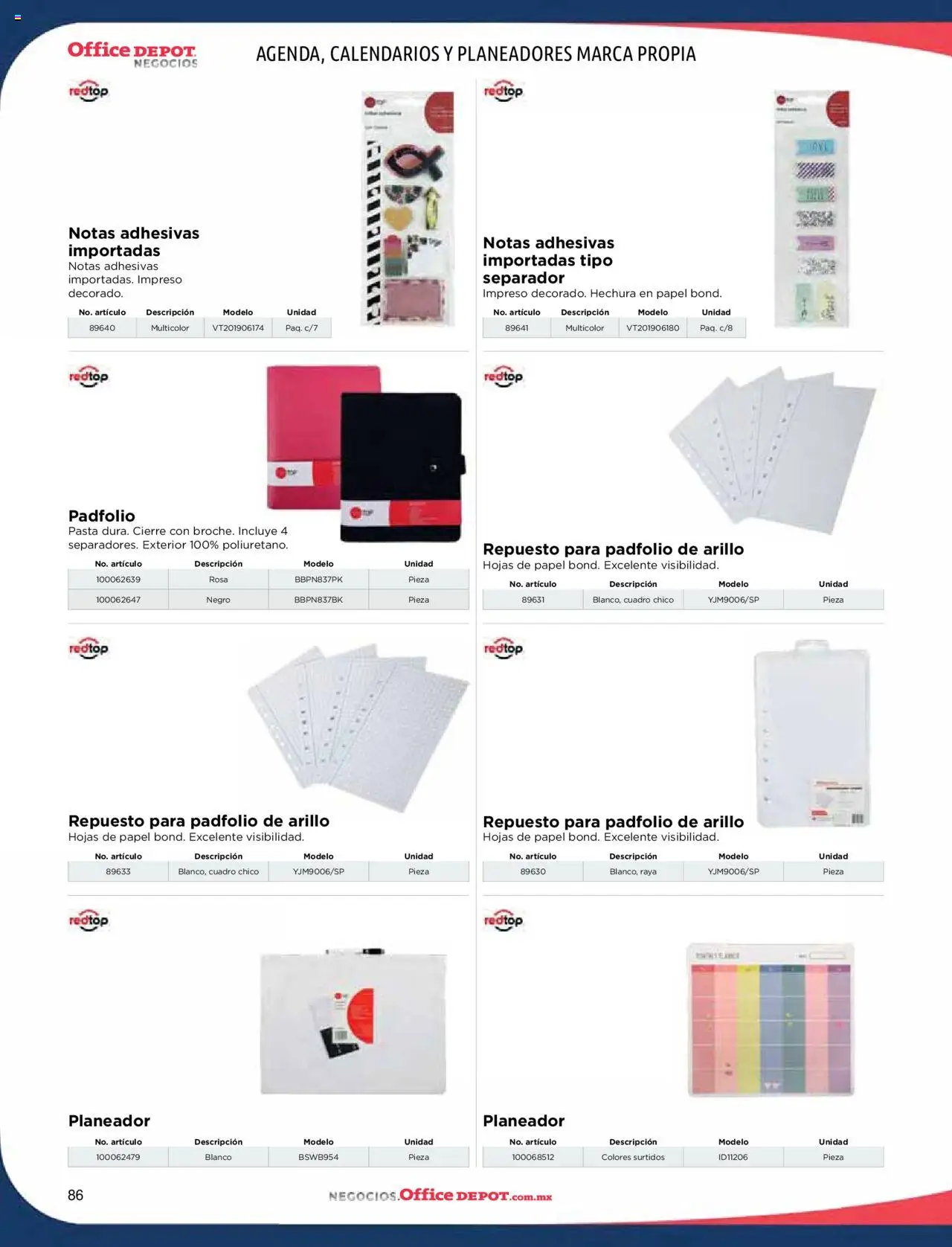 Nuevas ofertas de Office Depot válidas en toda la República Mexicana desde el 09.01.2025. ¡Encuentra las mejores ofertas en Office Depot catálogo 2025! | Página: 88 | Productos: Cuadro, Pasta