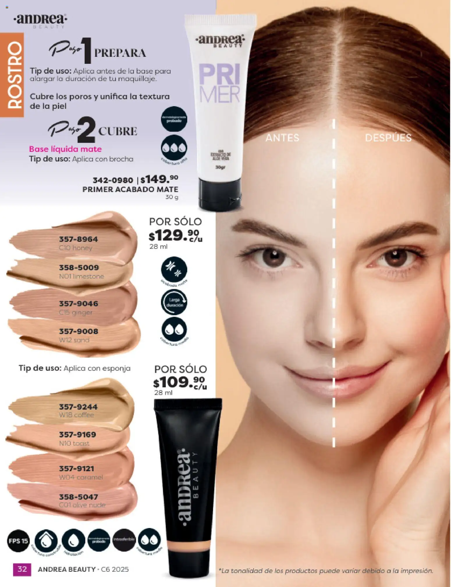 Nuevas ofertas de Andrea válidas en toda la República Mexicana desde el 31.10.2025. ¡Encuentra las mejores ofertas en Andrea catálogo Beauty! | Página: 32 | Productos: Esponja, Mate