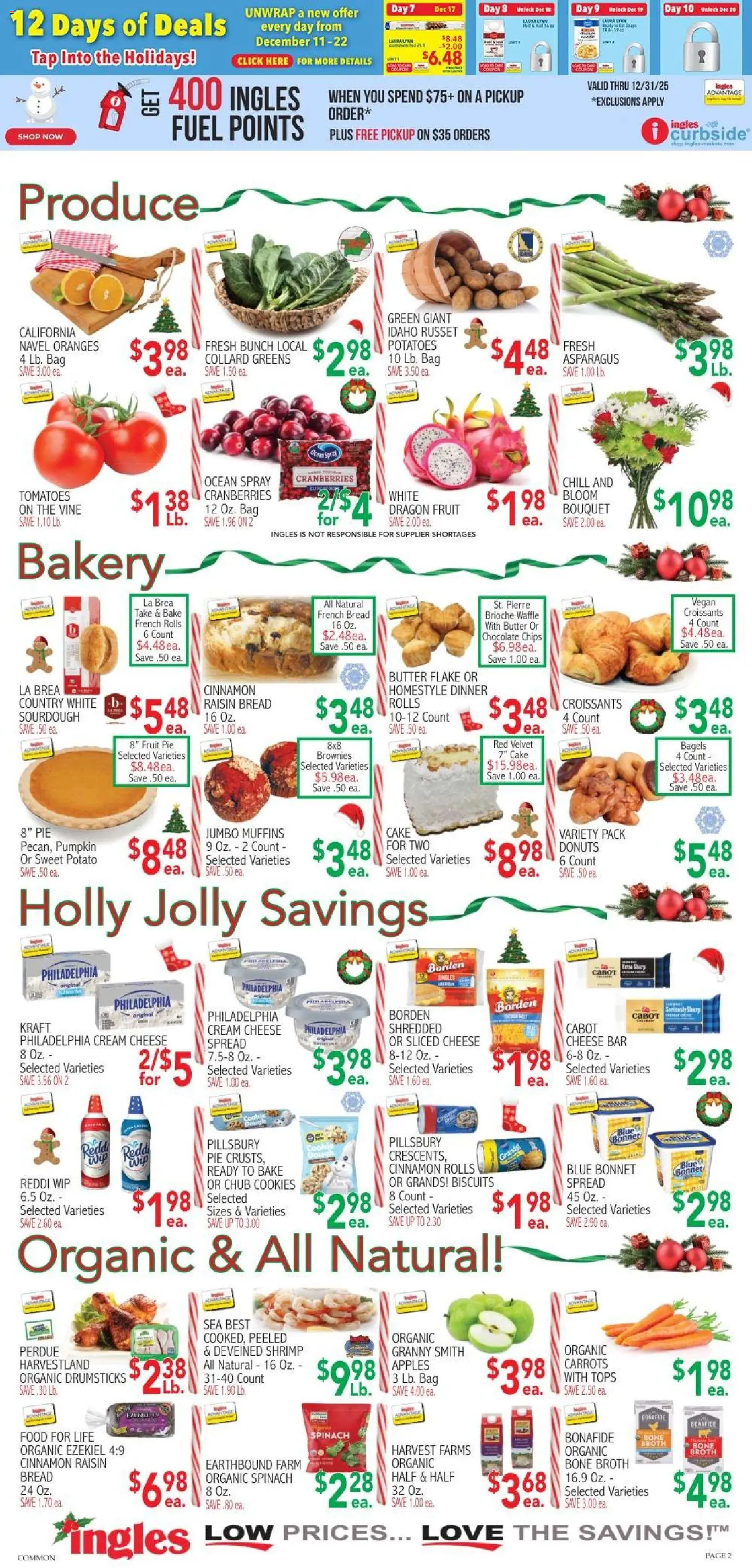 Ingles Weekly Ad - valid from 17.12.2025 | Page: 2 | Products: Cheese, Oranges, Croissants, Bag