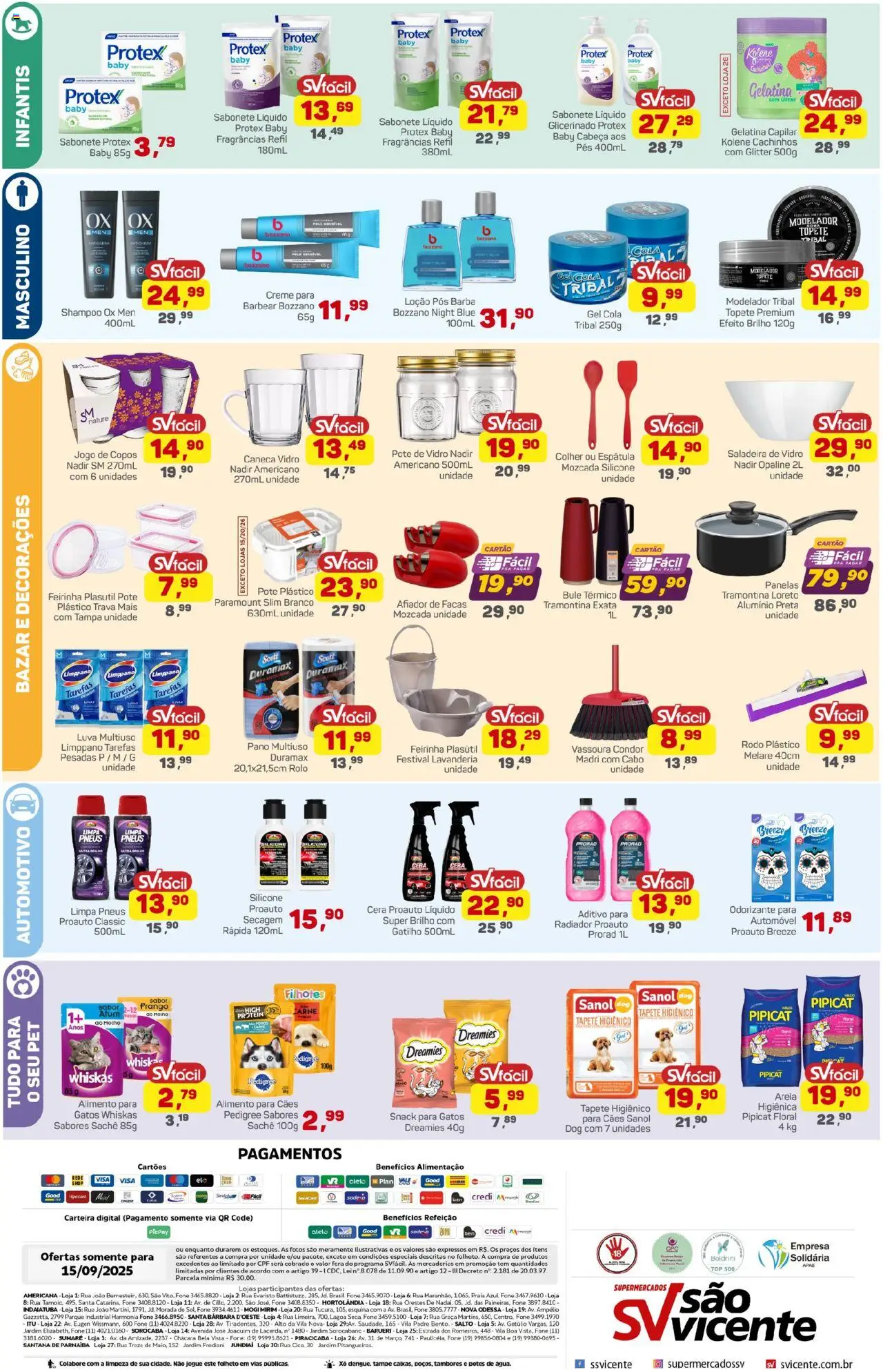 Supermercados São Vicente Folheto - válido de 15.09.2025 | Página: 2 | Produtos: Rolo, Tapete higiênico, Cera, Frango