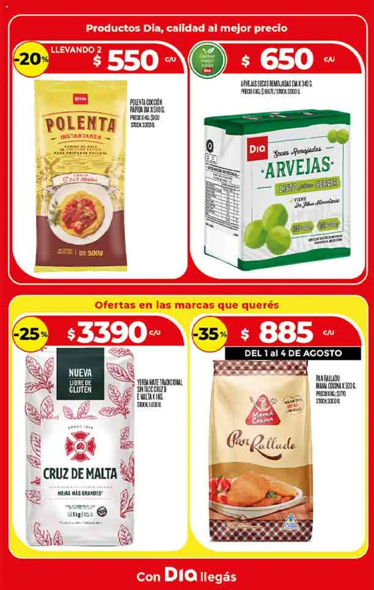 Supermercado DIA Ofertas - Salta y Jujuy │ válido desde el 30.07.2025 | Página: 12 | Productos: Mate, Yerba, Arvejas, Polenta