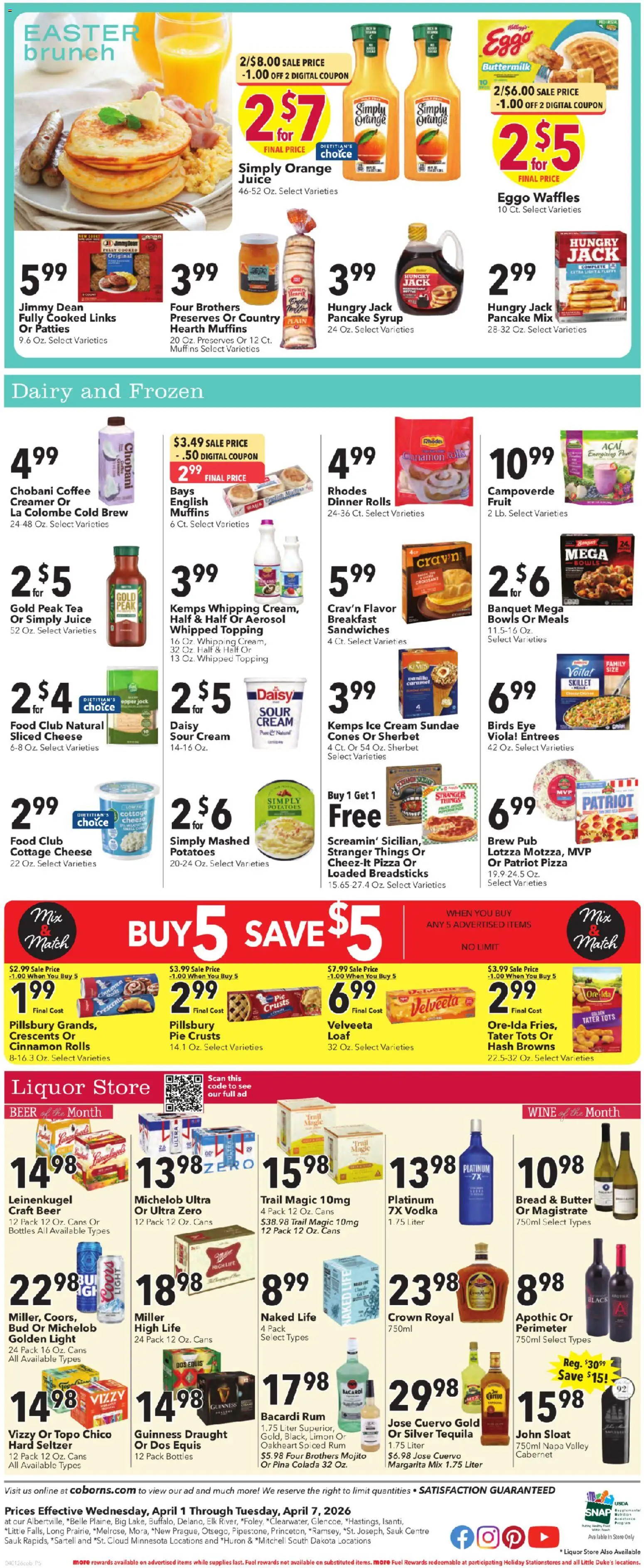 Coborn's Weekly Ad - valid from 01.04.2026 | Page: 6 | Products: Butter, Coffee, Potatoes, Peach