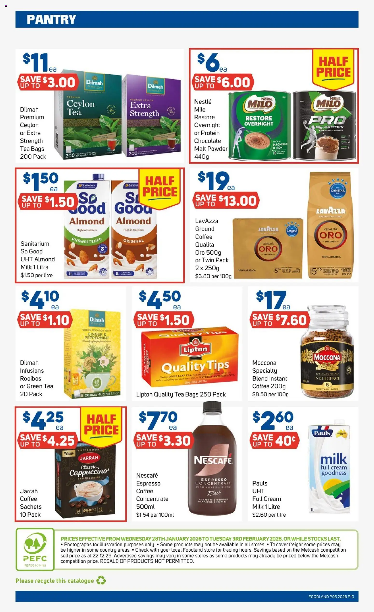 Foodland catalogue - valid from 28.01.2026 | Page: 10 | Products: Coffee, Chocolate, Tea, Nescafe