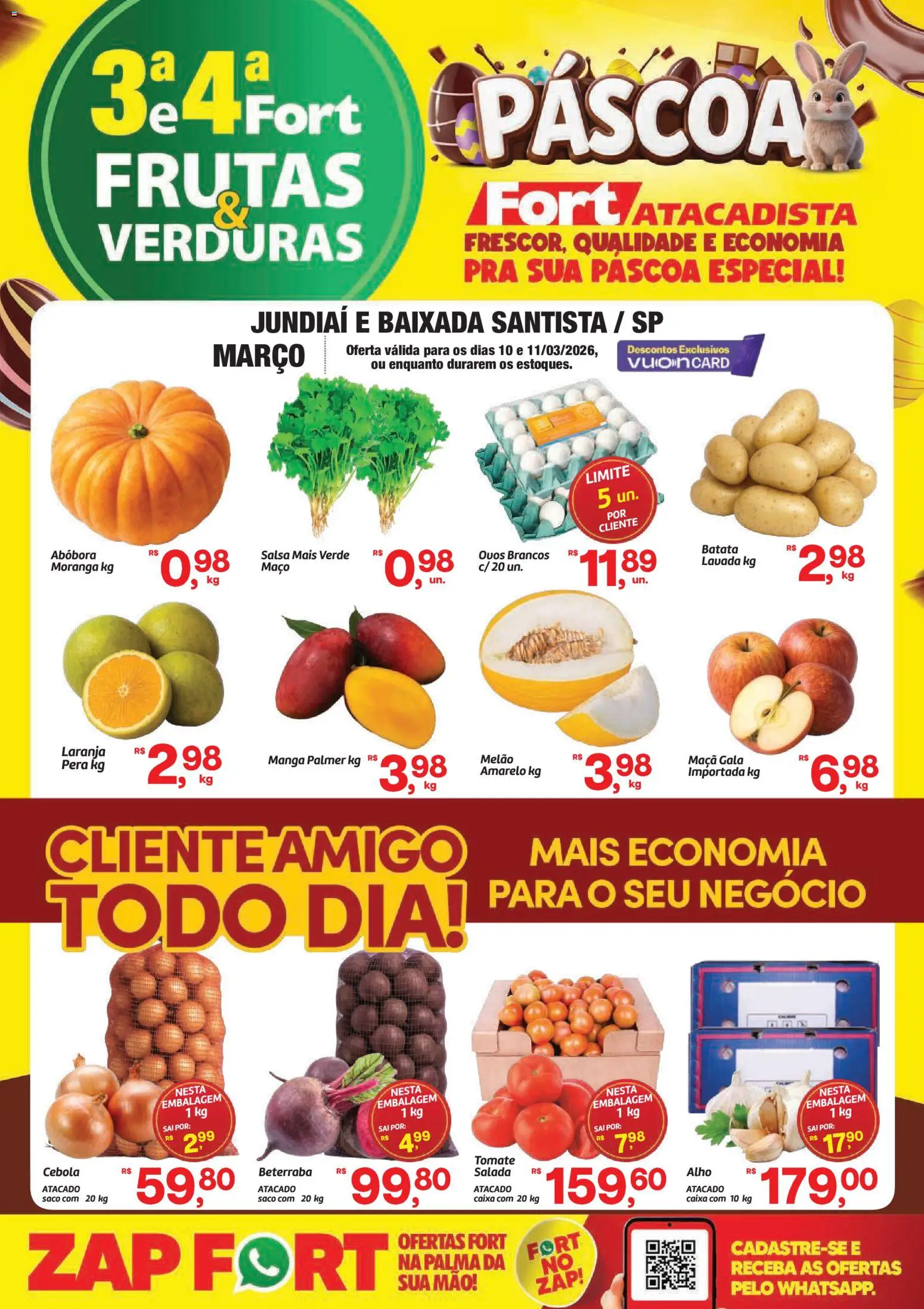 Fort Atacadista Folheto - válido de 10.03.2026 | Página: 1 | Produtos: Moranga, Alho, Beterraba, Salada