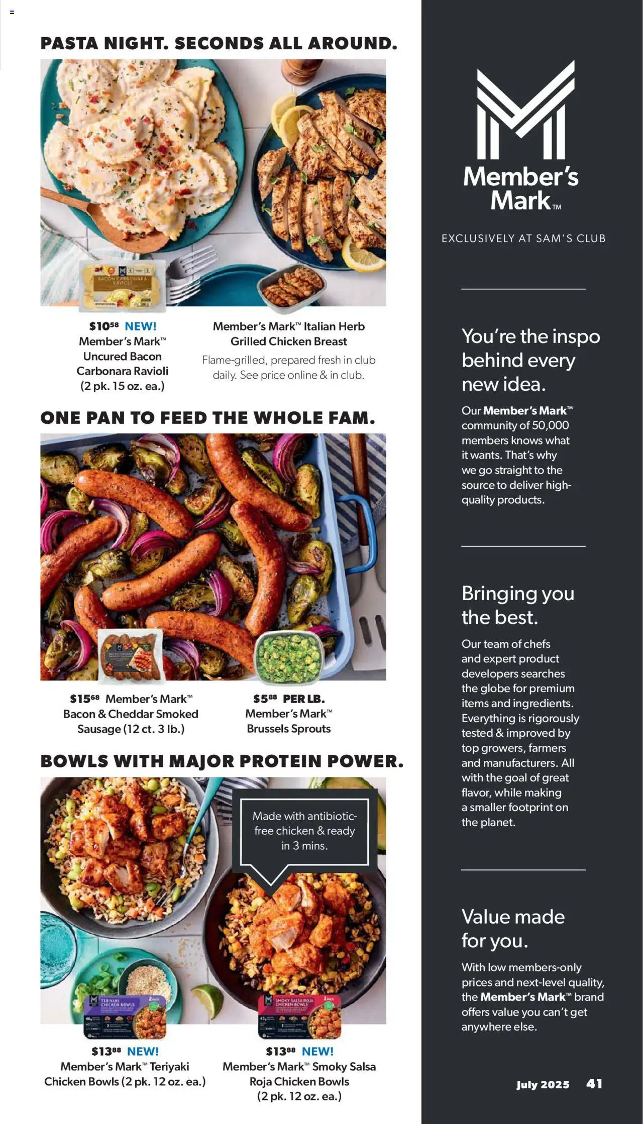 Sam's Club Instant Savings - valid from 23.07.2025 | Page: 41 | Products: Brussels Sprouts, Pan, Pasta, Sausage