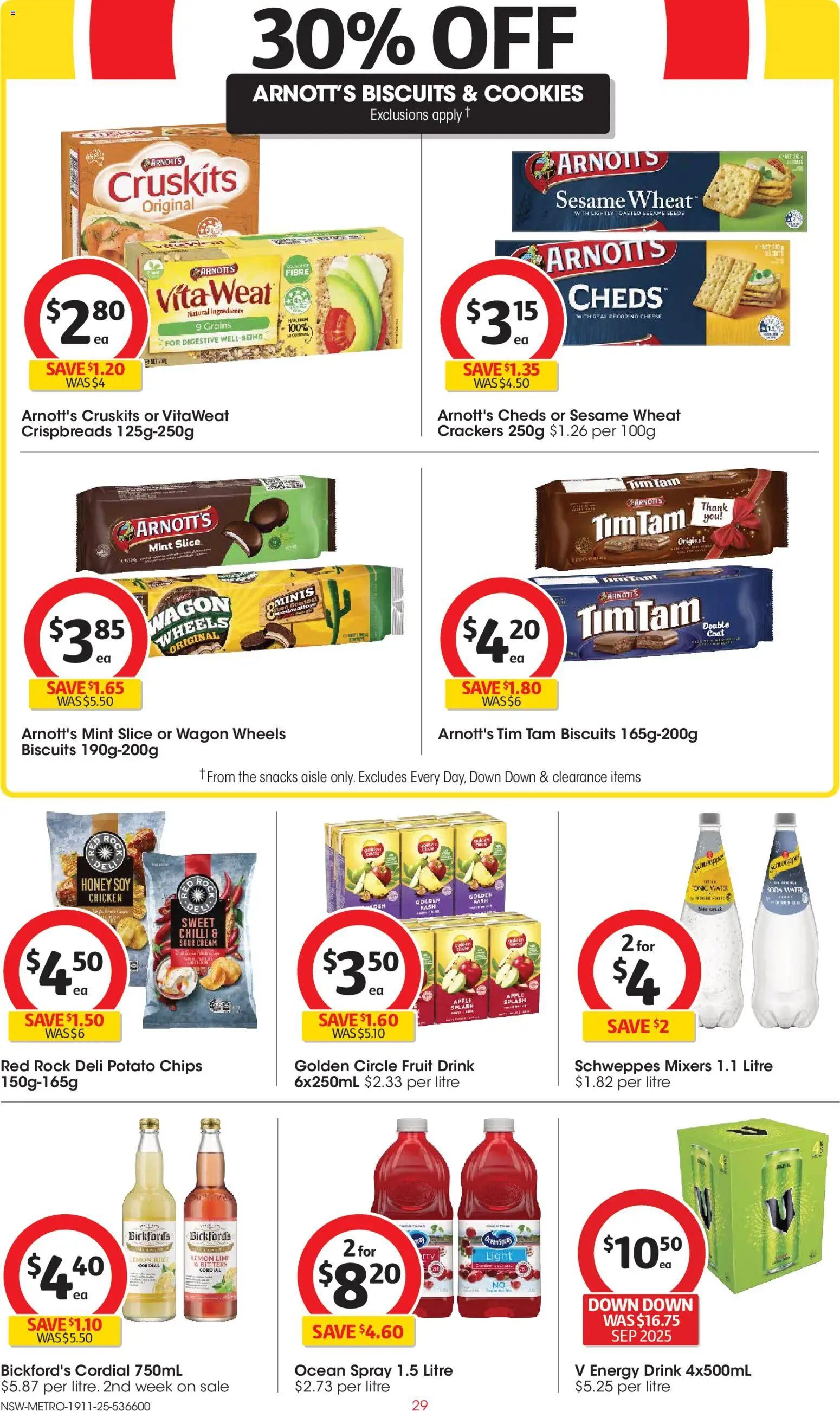 Coles catalogue - valid from 19.11.2025 | Page: 29 | Products: Juice, Sour cream, Biscuits, Lemon