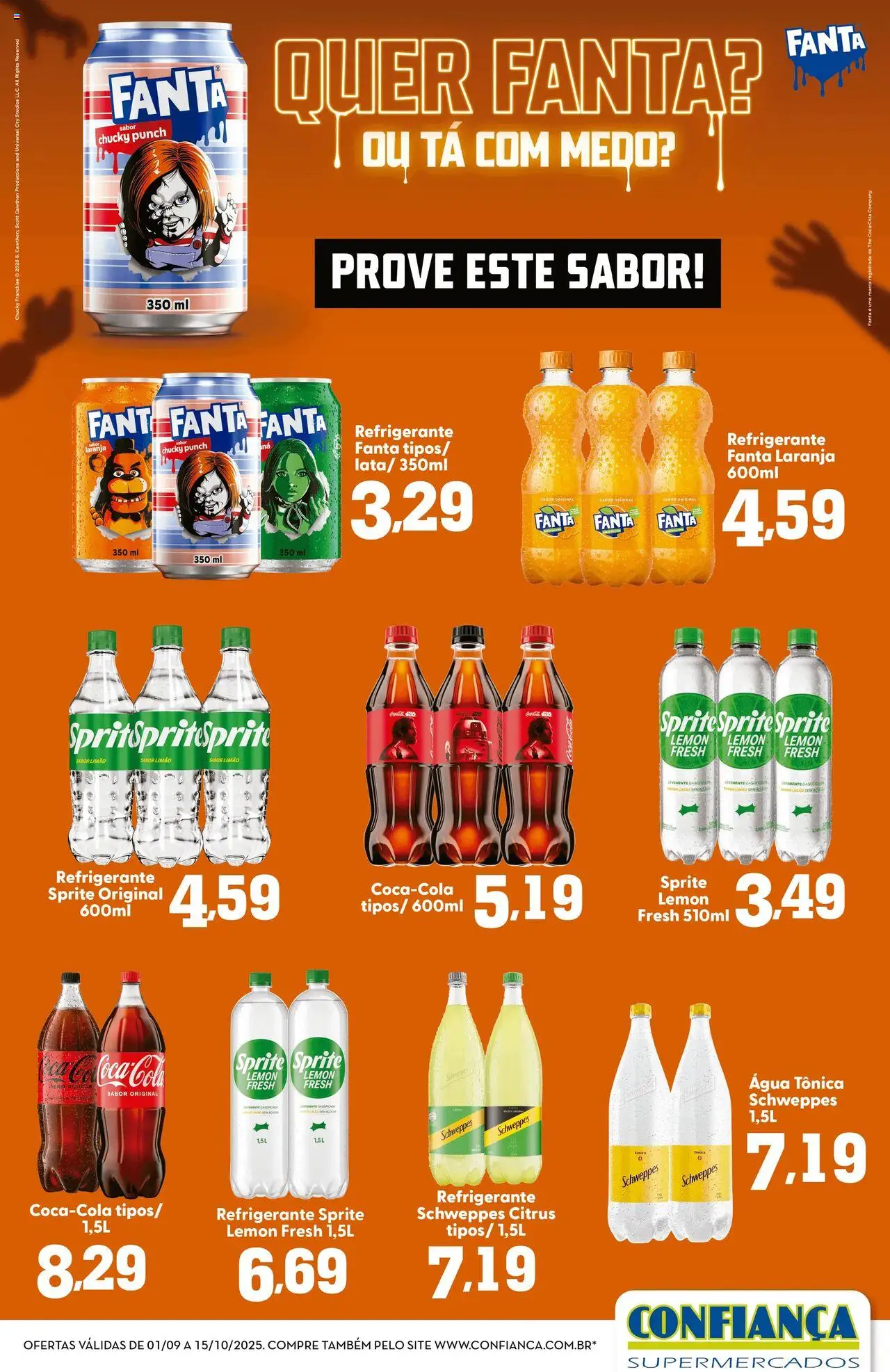 Confiança Folheto - válido de 01.10.2025 | Página: 1 | Produtos: Fanta, Água tônica, Refrigerante