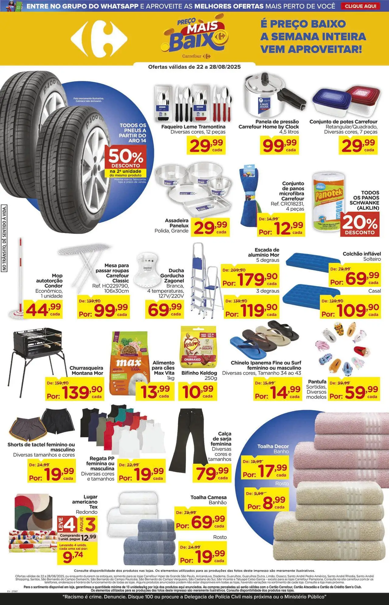 Carrefour Folheto - válido de 22.08.2025 | Página: 10 | Produtos: Pneus, Escada, Potes, Churrasqueira