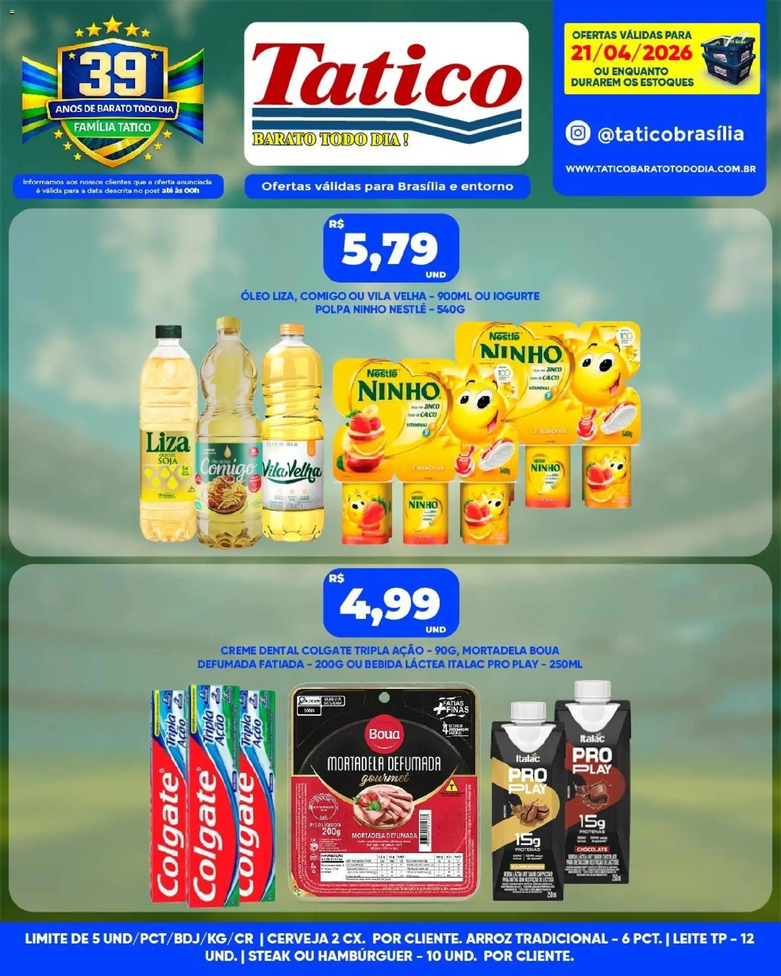 Tatico Folheto - válido de 21.04.2026 | Página: 6 | Produtos: Iogurte, Creme, Creme dental, Soja