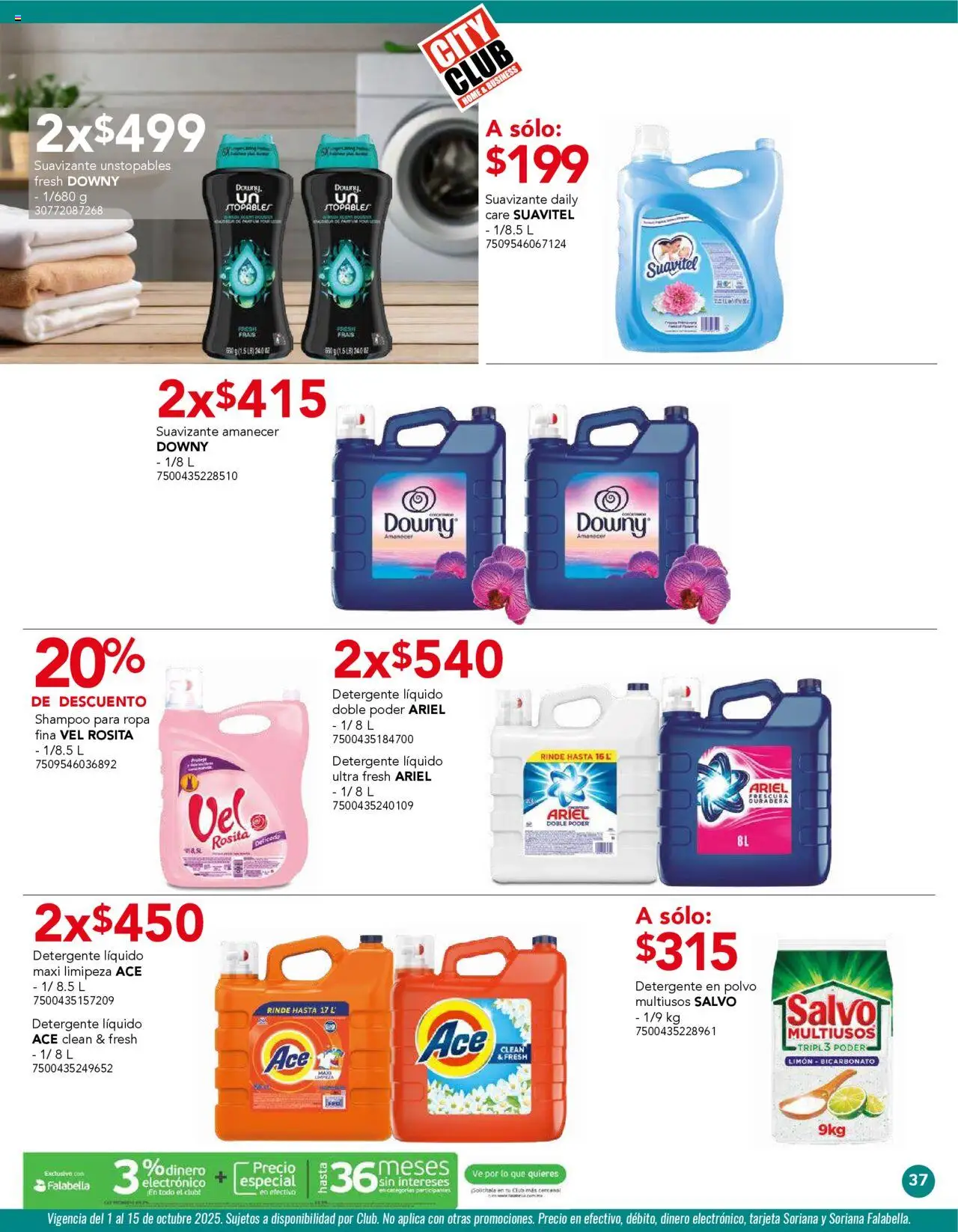 Nuevas ofertas de City Club válidas en toda la República Mexicana desde el 01.10.2025. ¡Encuentra las mejores ofertas en City Club - Catálogo! | Página: 35 | Productos: Detergente, Suavizante, Ropa, Polvo