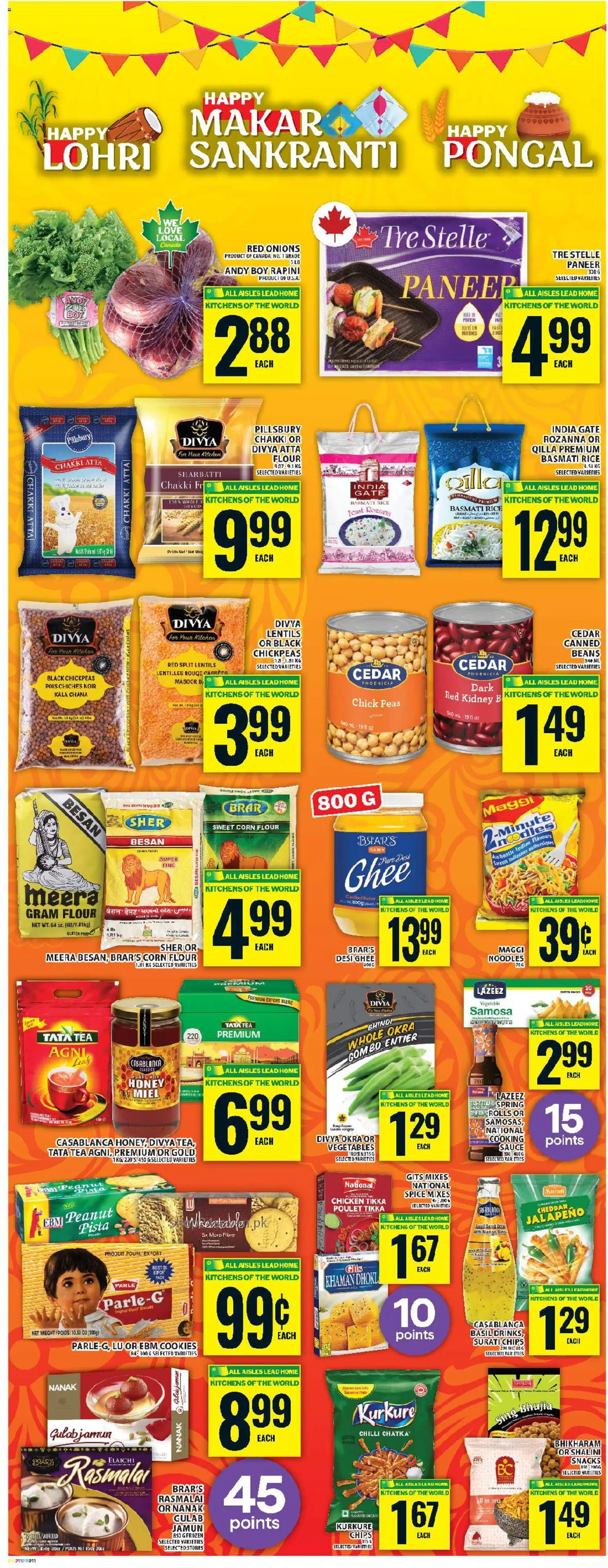 Food Basics flyer valid from 08.01.2026 | Page: 13 | Products: Rice, Tea, Noodles, Chips