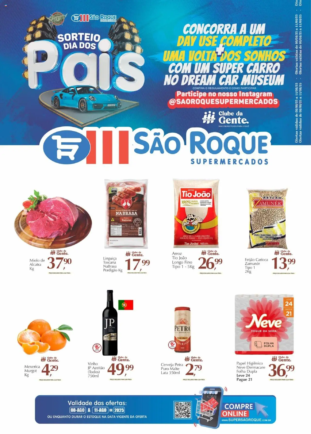 São Roque Supermercados Folheto - válido de 08.08.2025 | Página: 2 | Produtos: Mexerica, Feijão, Alcatra, Vinho