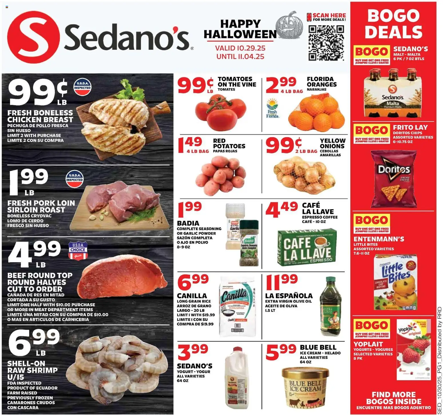 Sedano's Weekly Ad - valid from 29.10.2025 | Page: 1 | Products: Oil, Coffee, Chocolate, Garlic