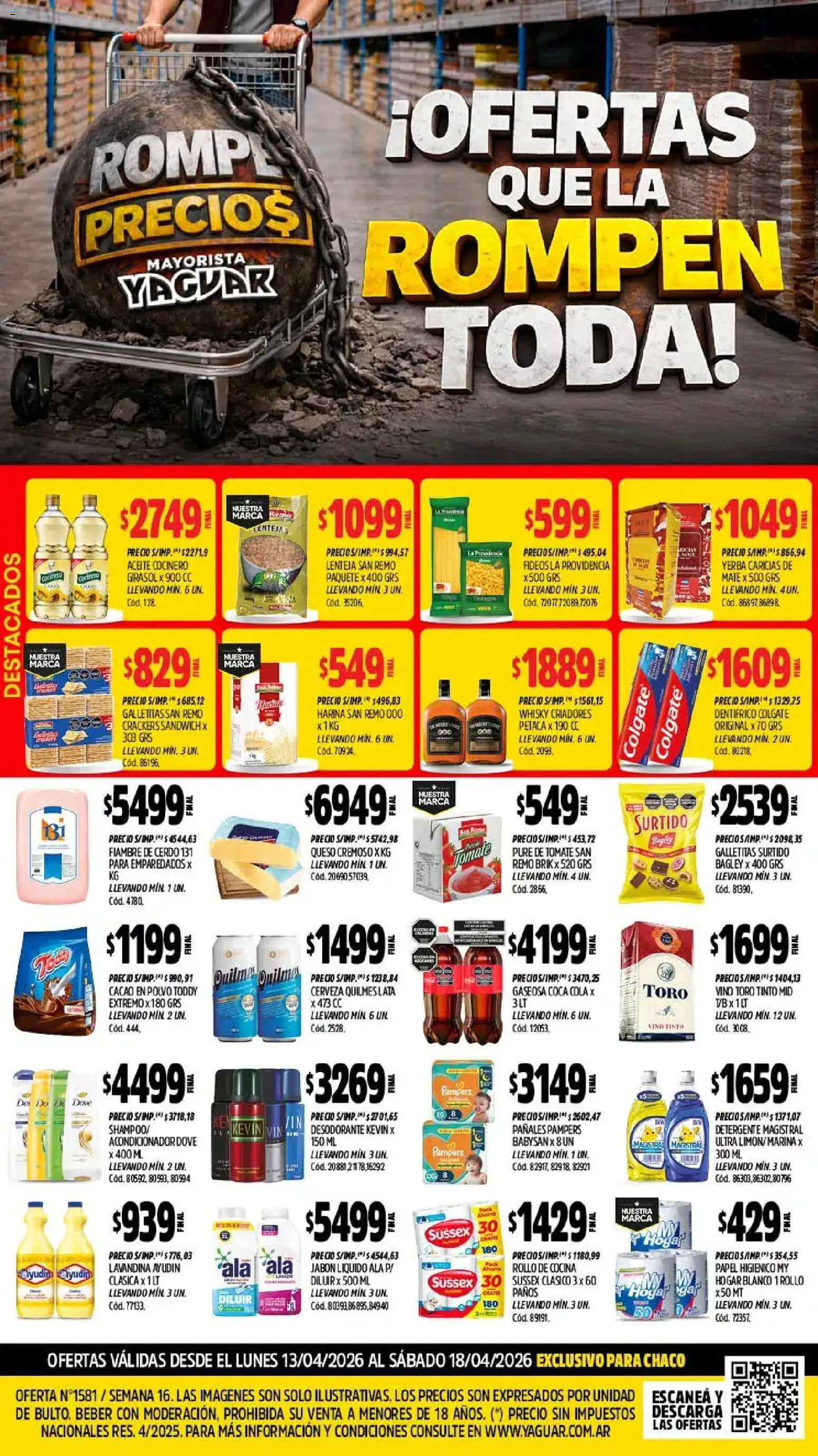 Yaguar - Oferta Semanal Chaco │ válido desde el 13.04.2026 | Página: 1 | Productos: Mate, Detergente, Cerveza, Cacao