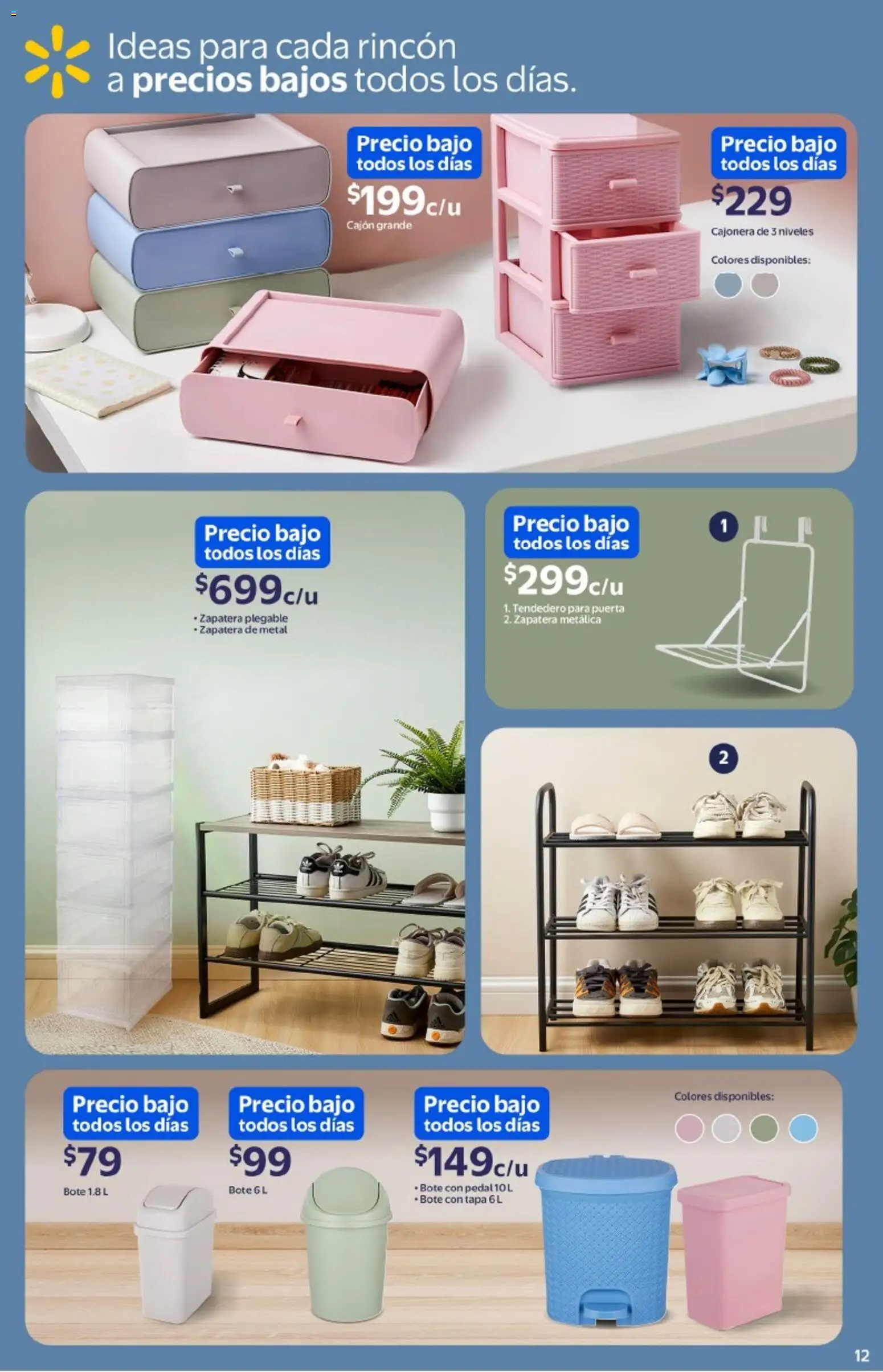 Nuevas ofertas de Walmart válidas en toda la República Mexicana desde el 26.12.2025. ¡Encuentra las mejores ofertas en Walmart catálogo La paz de un hogar limpio y ordenado ! | Página: 12 | Productos: Cajonera, Tendedero