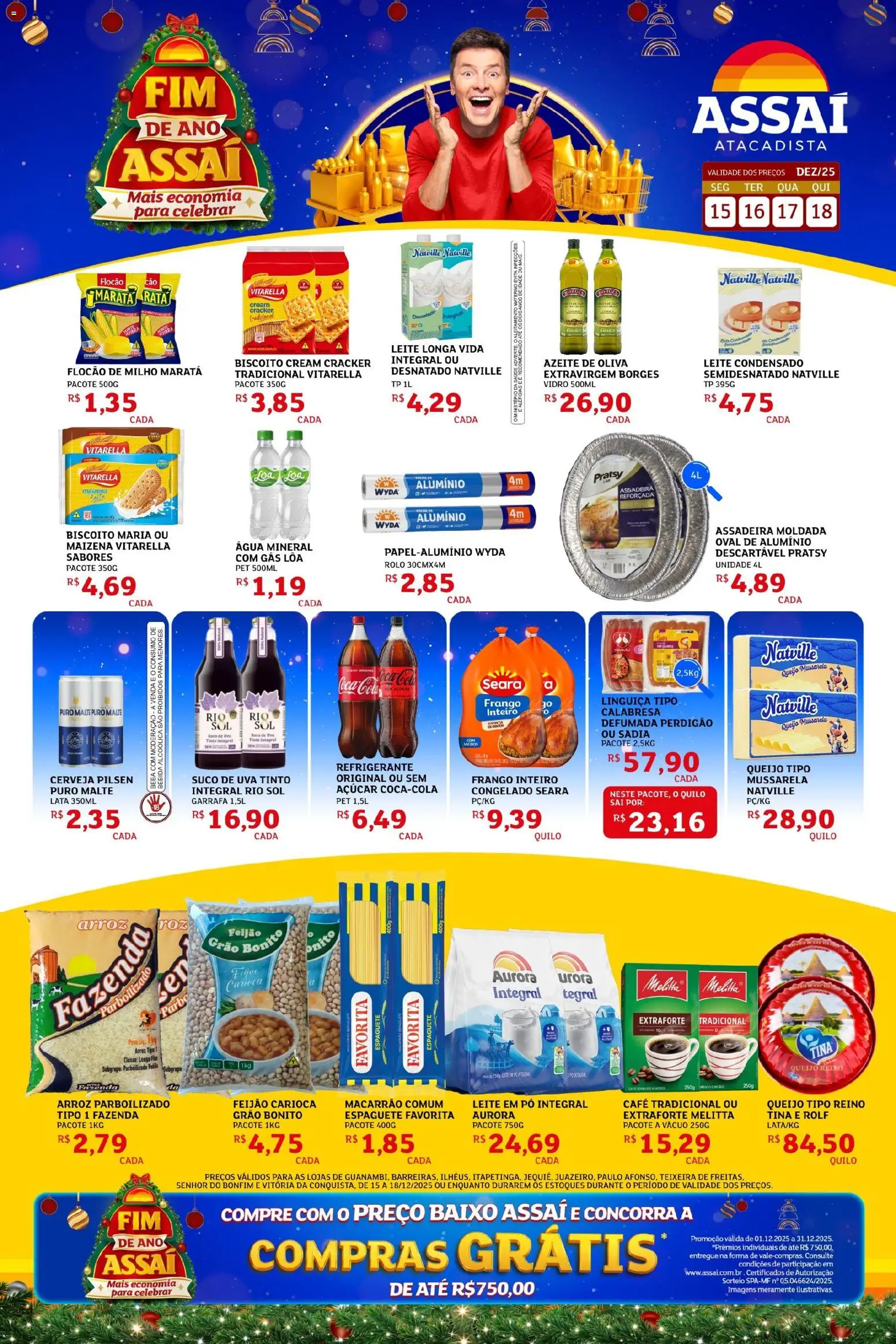 Assaí Atacadista Folheto - válido de 15.12.2025 | Página: 1 | Produtos: Pó, Linguiça, Frango, Leite condensado
