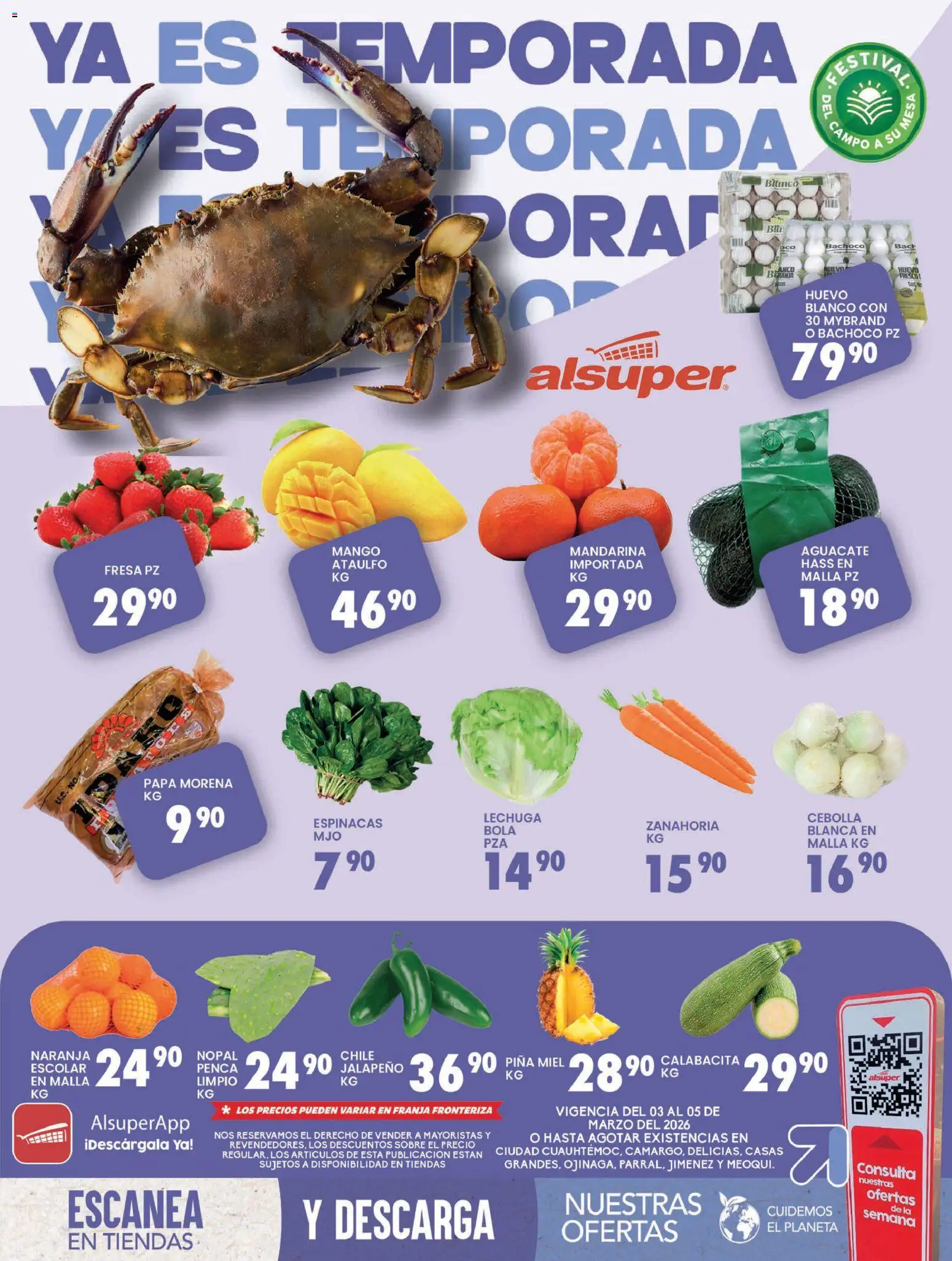 Nuevas ofertas de Alsuper válidas en toda la República Mexicana desde el 03.03.2026. ¡Encuentra las mejores ofertas en Alsuper folleto! | Página: 1 | Productos: Cebolla, Fresa, Papa, Zanahoria