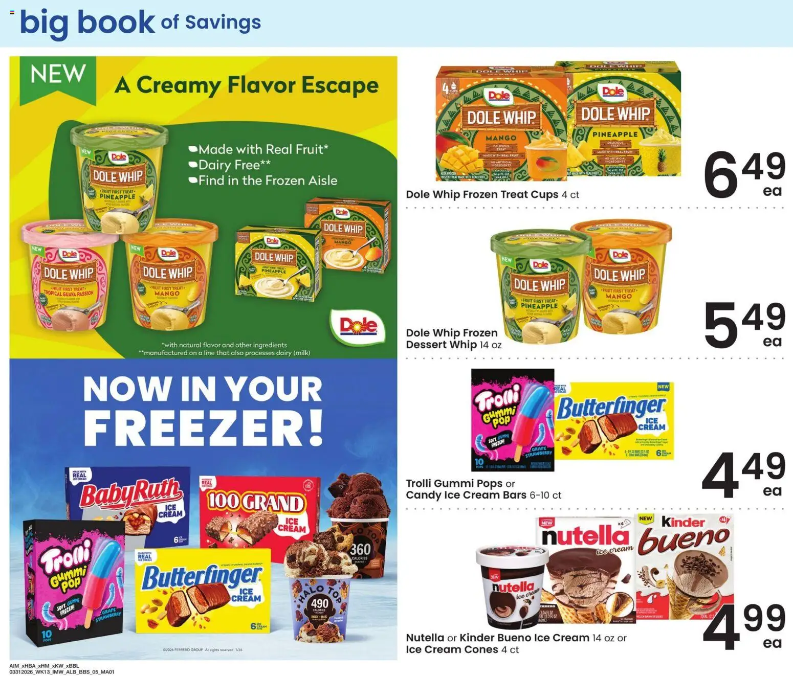 Albertsons Big Book of Savings - valid from 31.03.2026 | Page: 5 | Products: Milk, Pineapple, Cream, Ice cream