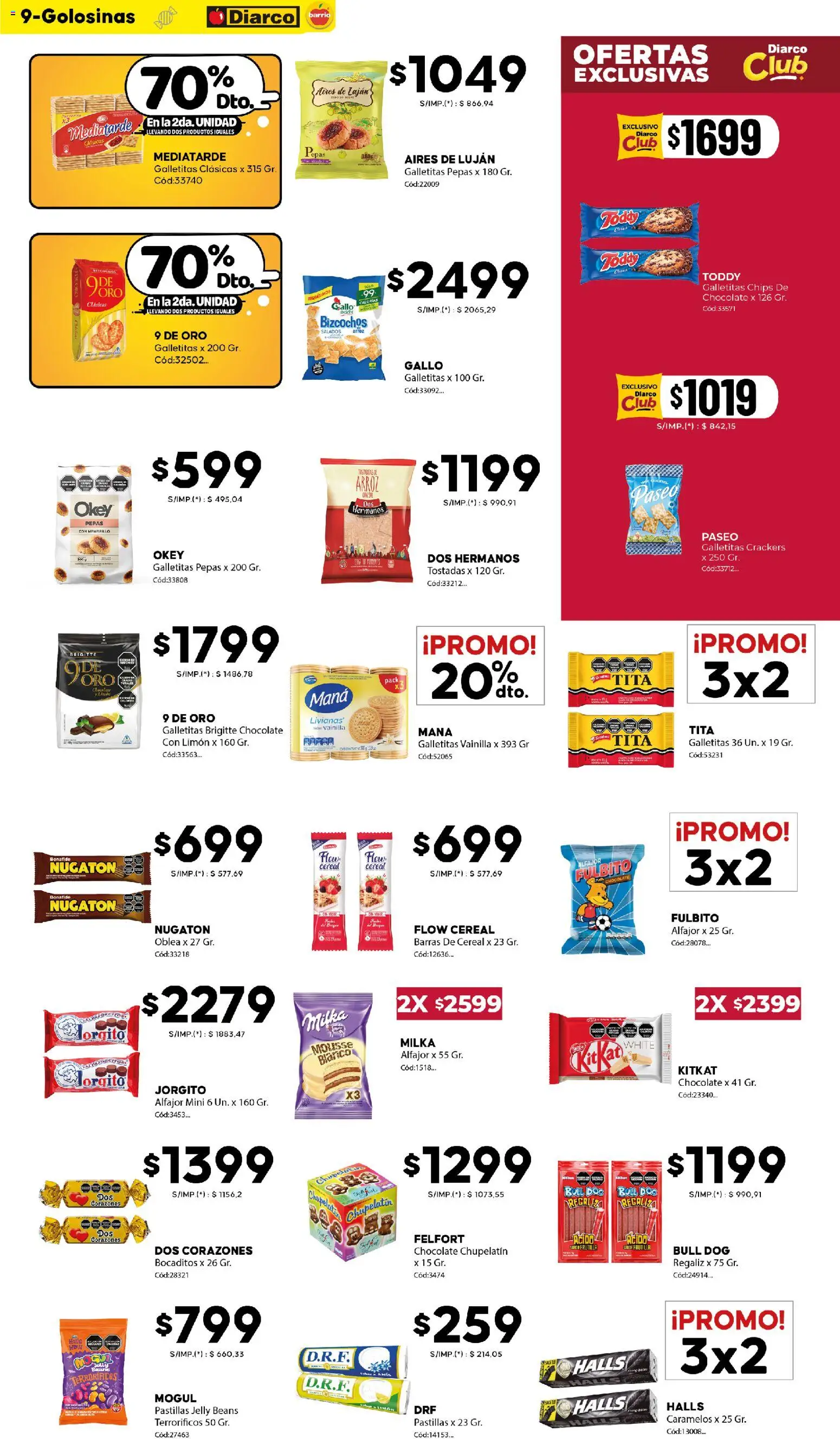 Diarco - Ofertas Diarco Barrio │ válido desde el 29.12.2025 | Página: 9 | Productos: Galletitas, Mousse, Chocolate, Alfajor