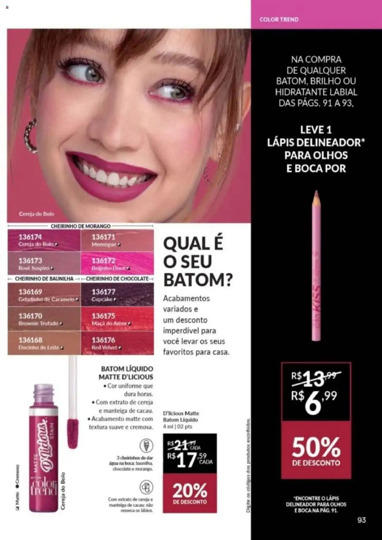 Avon Folheto - válido de 26.09.2025 | Página: 93 | Produtos: Lápis, Leite, Manteiga, Chocolate
