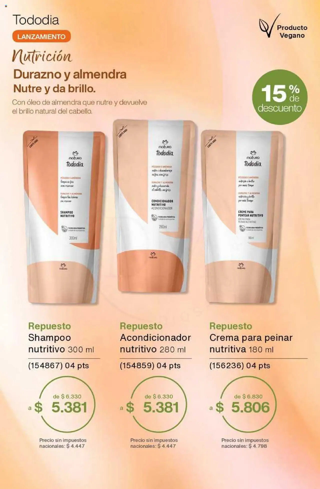 Catálogo Natura Ciclo 8 │ válido desde el 03.06.2025 | Página: 205 | Productos: Durazno, Shampoo, Almendra, Crema