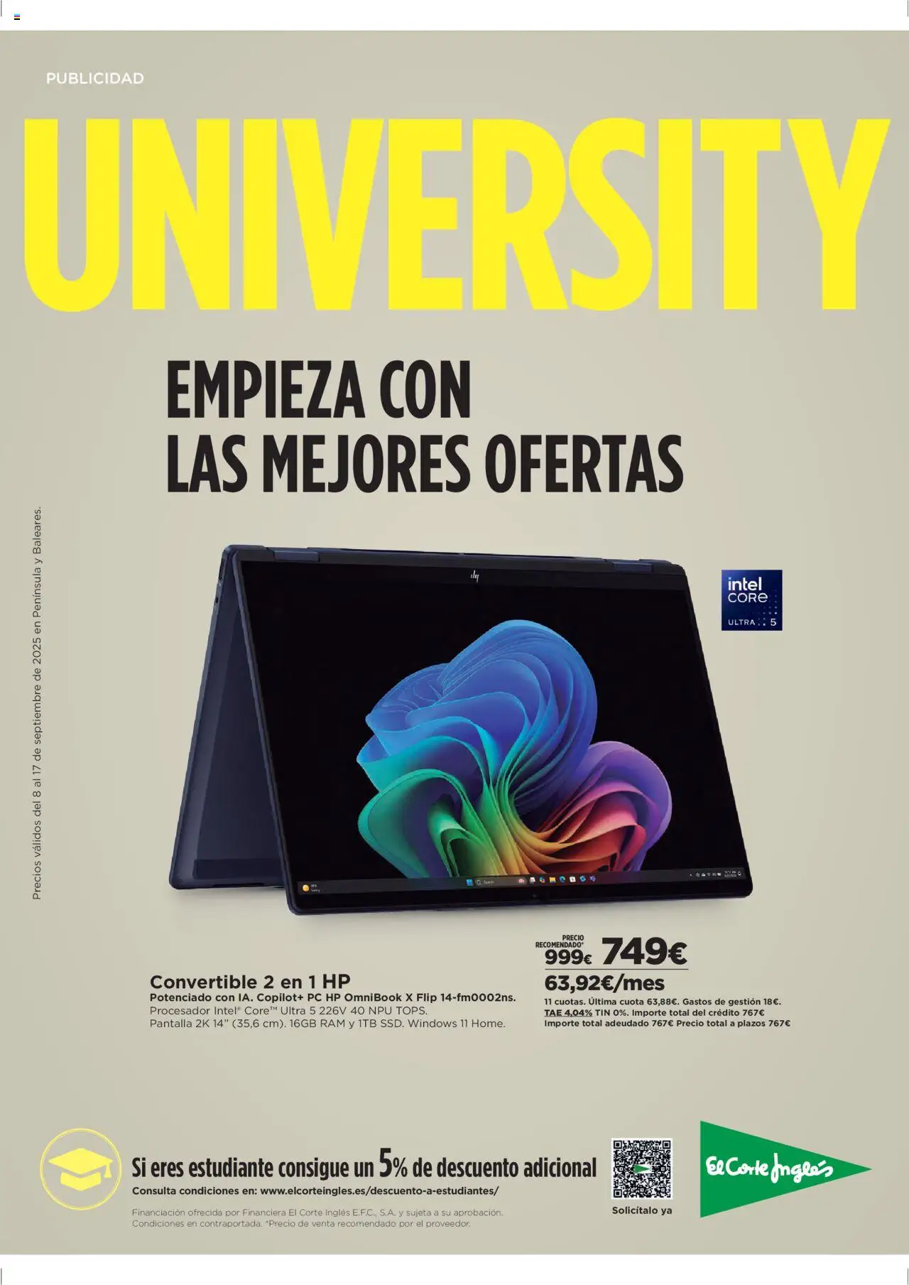 Nuevas ofertas de El Corte Inglés válidas en toda la República Mexicana desde el 08.09.2025. ¡Encuentra las mejores ofertas en El Corte Inglés - Catálogo University! | Página: 1