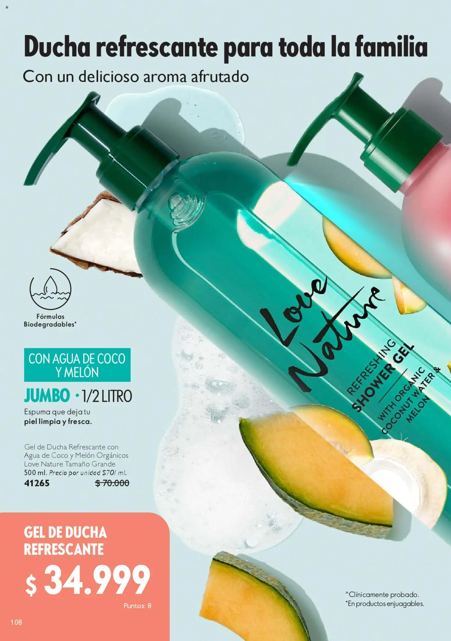 Oriflame revista - valida desde el 18.04.2026 | Página: 108 | Productos: Agua, Ducha, Melón, Gel de ducha
