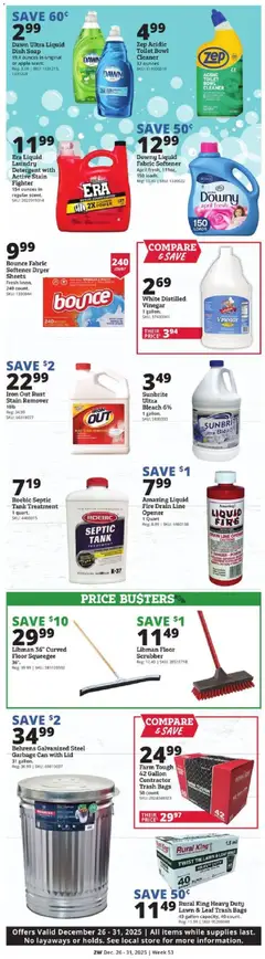 Preview of Rural King weekly ads valid from 25.12.2025 | Page: 2 | Products: Soap, Fabric softener, Stain remover, Detergent