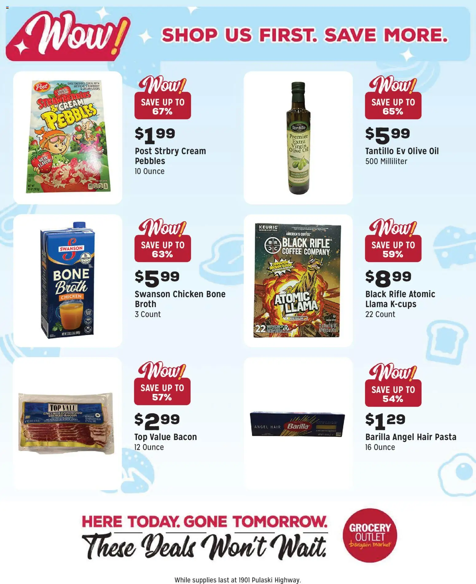 Grocery Outlet Weekly Ad - MD - valid from 11.02.2026 | Page: 9 | Products: Strawberries, Pasta, Sugar, Rifle