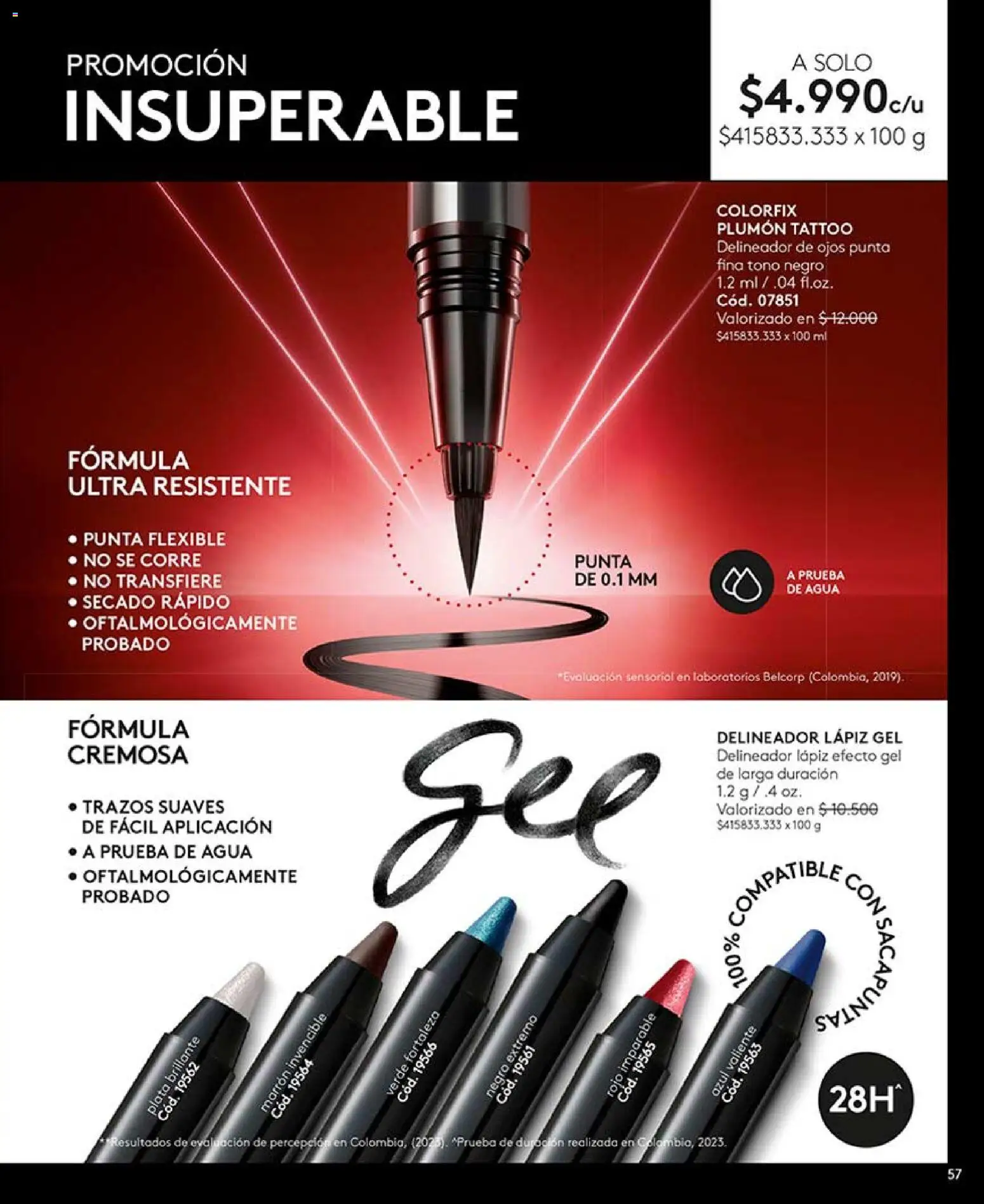 Catálogo Ésika Campaña 7 │ válido desde el 18.04.2026 | Página: 57 | Productos: Agua, Sacapuntas, Delineador de ojos, Delineador