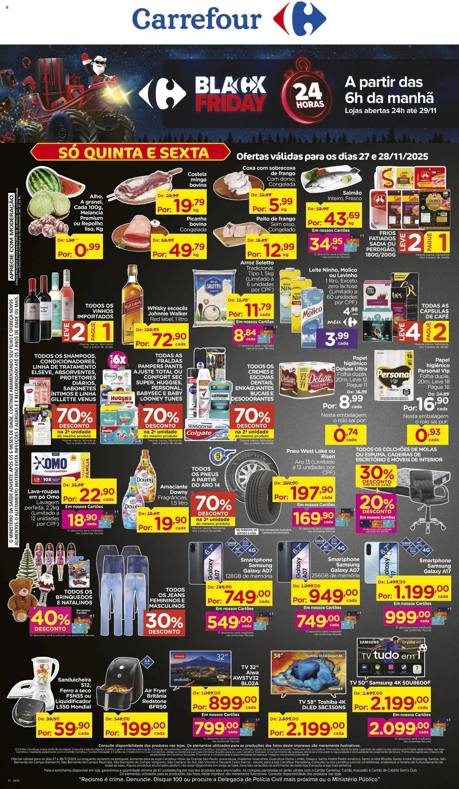 Carrefour Folheto - válido de 27.11.2025 | Página: 1 | Produtos: Whisky, Café, Pneus, Smartphone