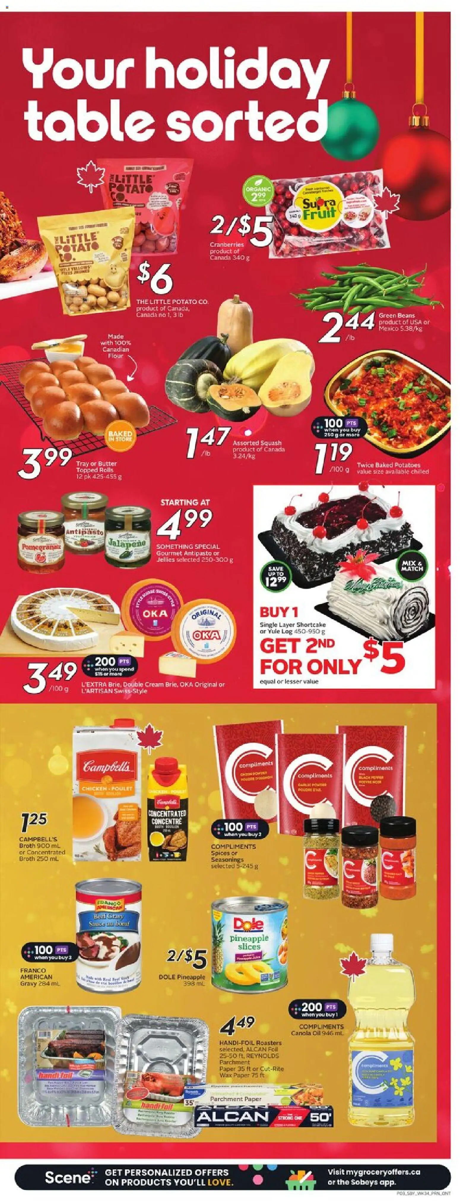 Sobeys flyer valid from 18.12.2025 | Page: 6 | Products: Potatoes, Table, Butter, Oil