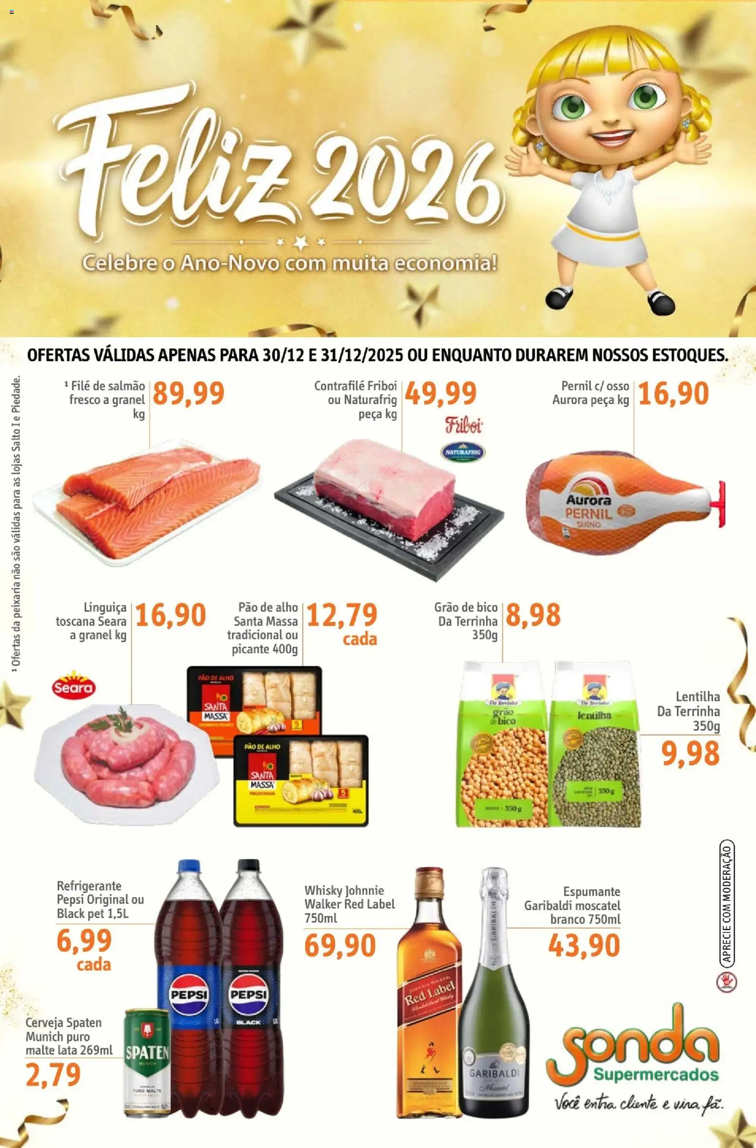Sonda Folheto - válido de 30.12.2025 | Página: 1 | Produtos: Lentilha, Pao de alho, Linguiça, Pernil